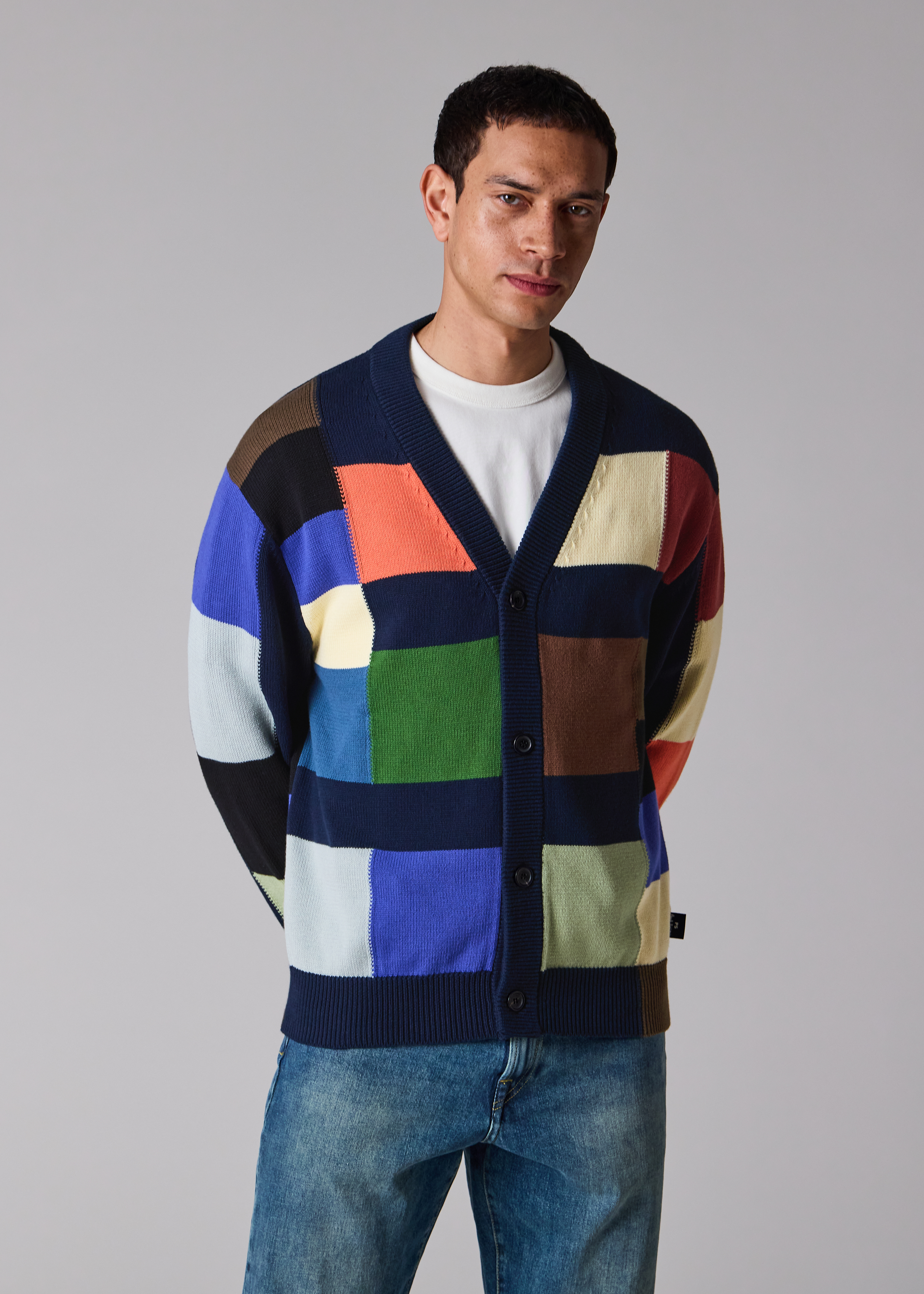 Multicolour Patchwork Cotton Cardigan