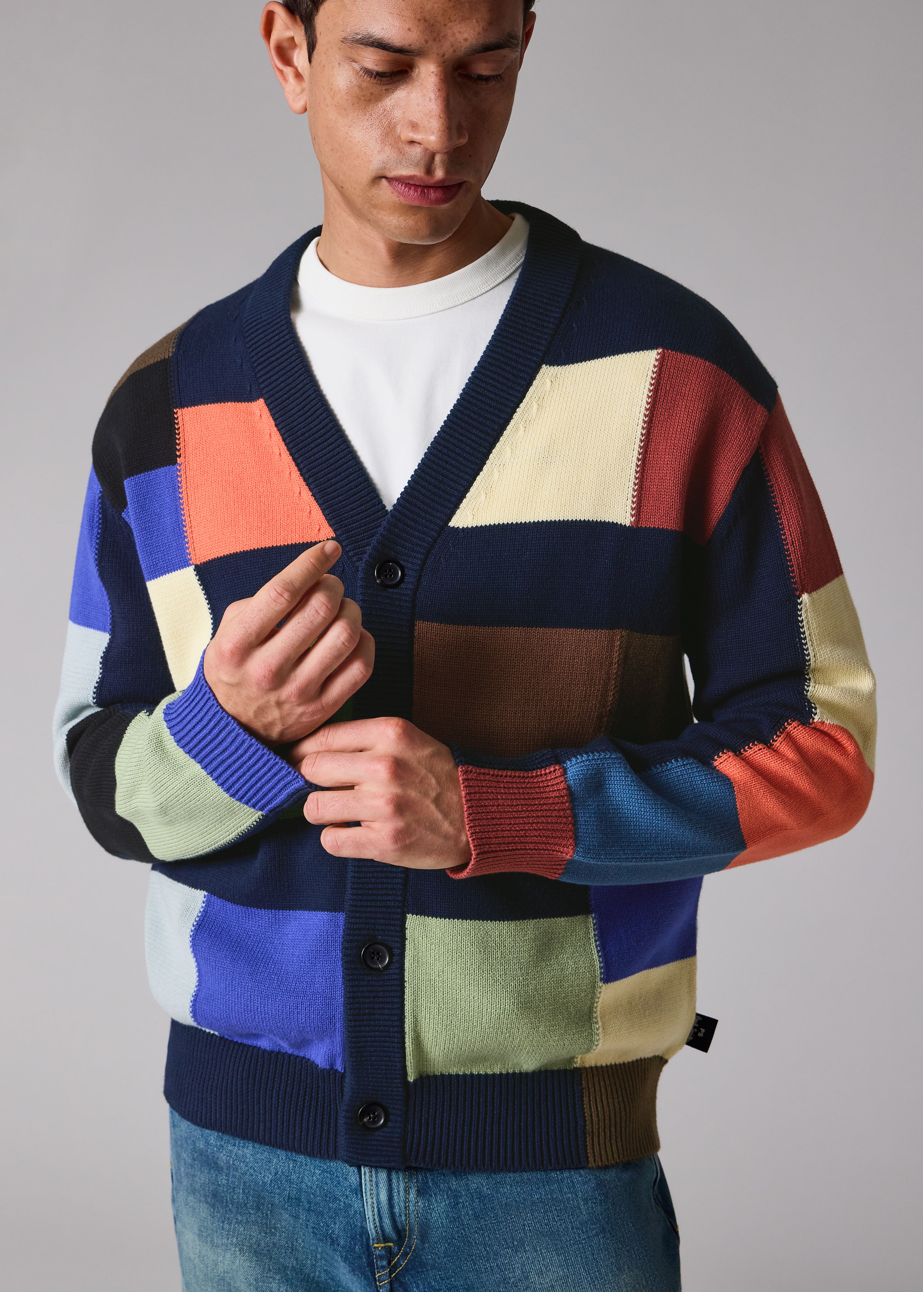 Multicolour Patchwork Cotton Cardigan