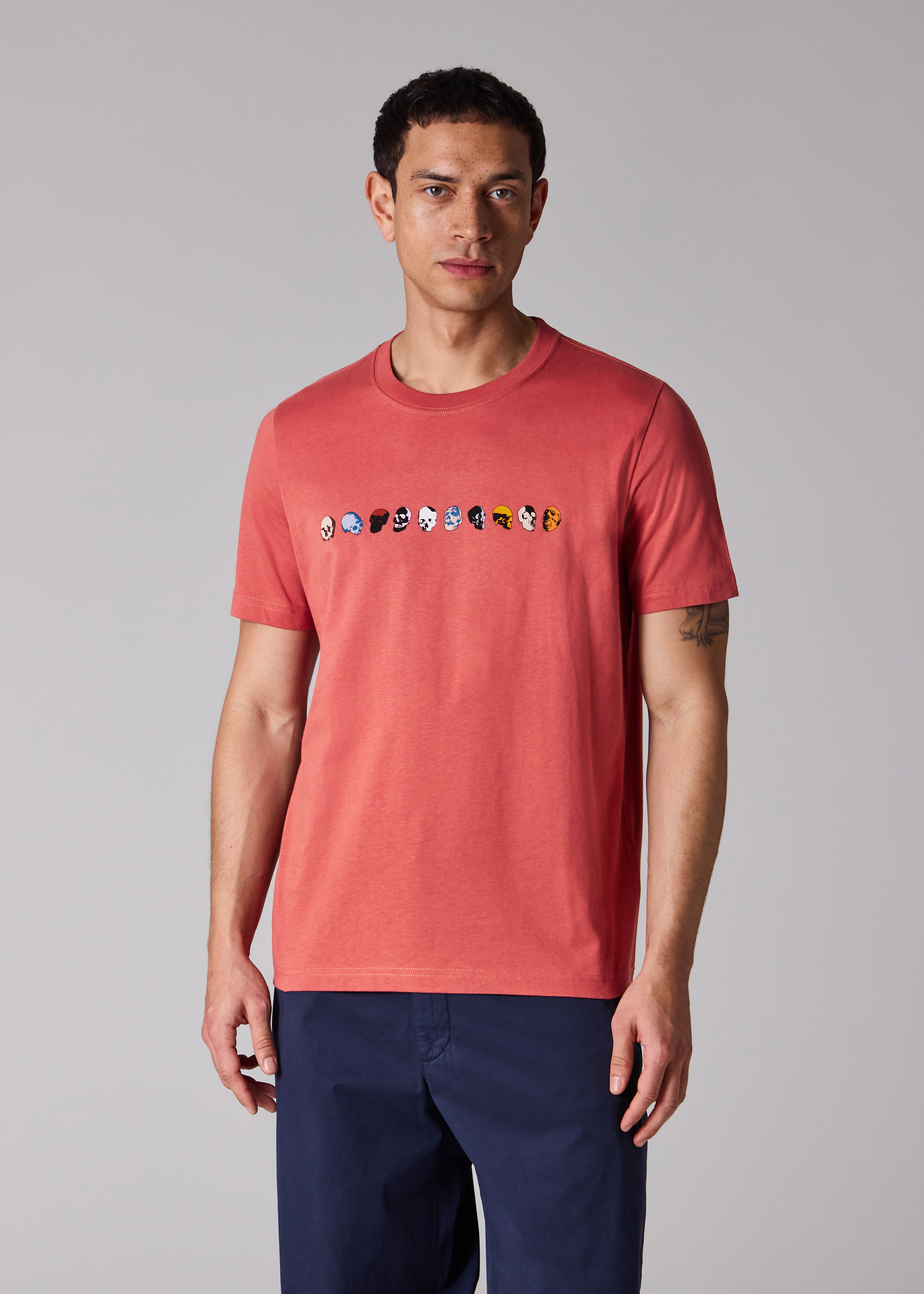Pink 'Mini Skulls' Print T-Shirt