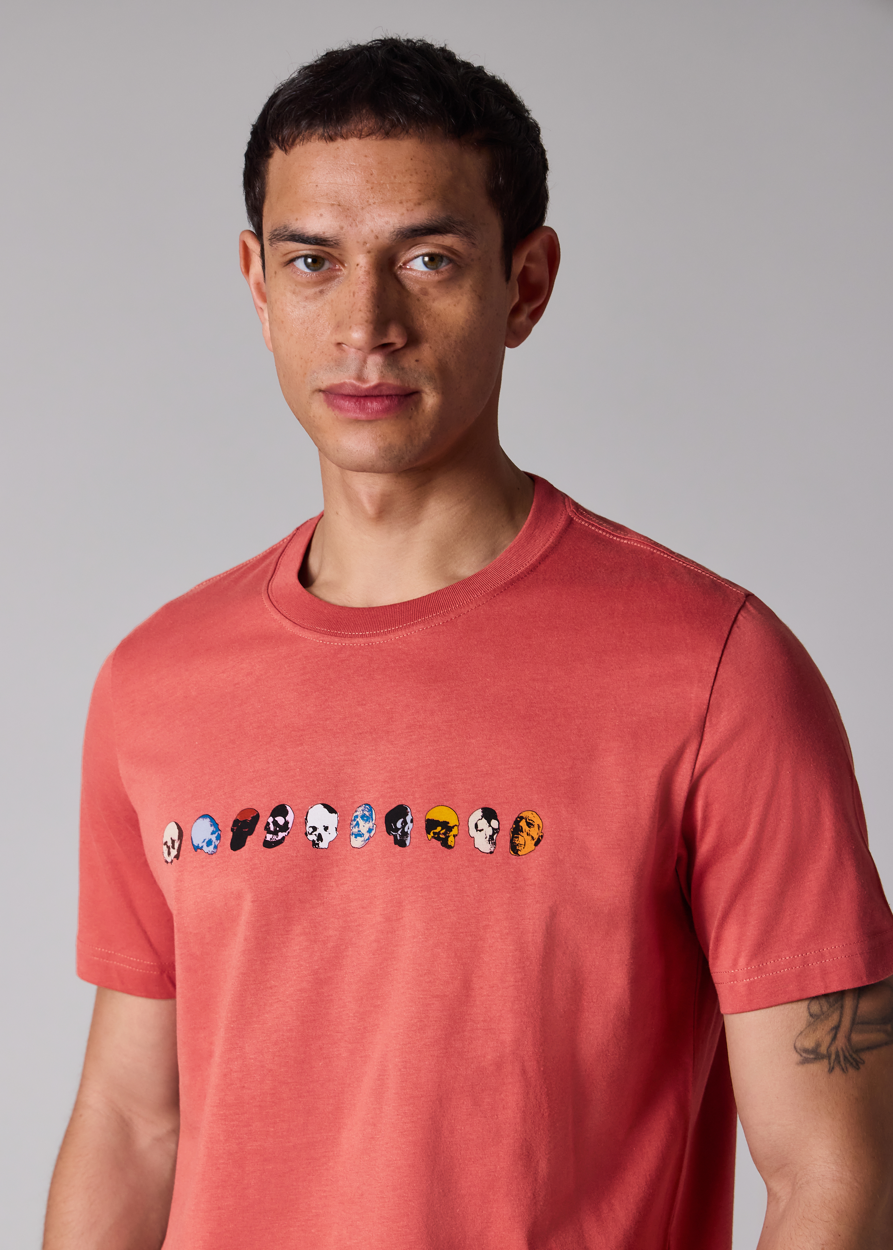 Pink 'Mini Skulls' Print T-Shirt