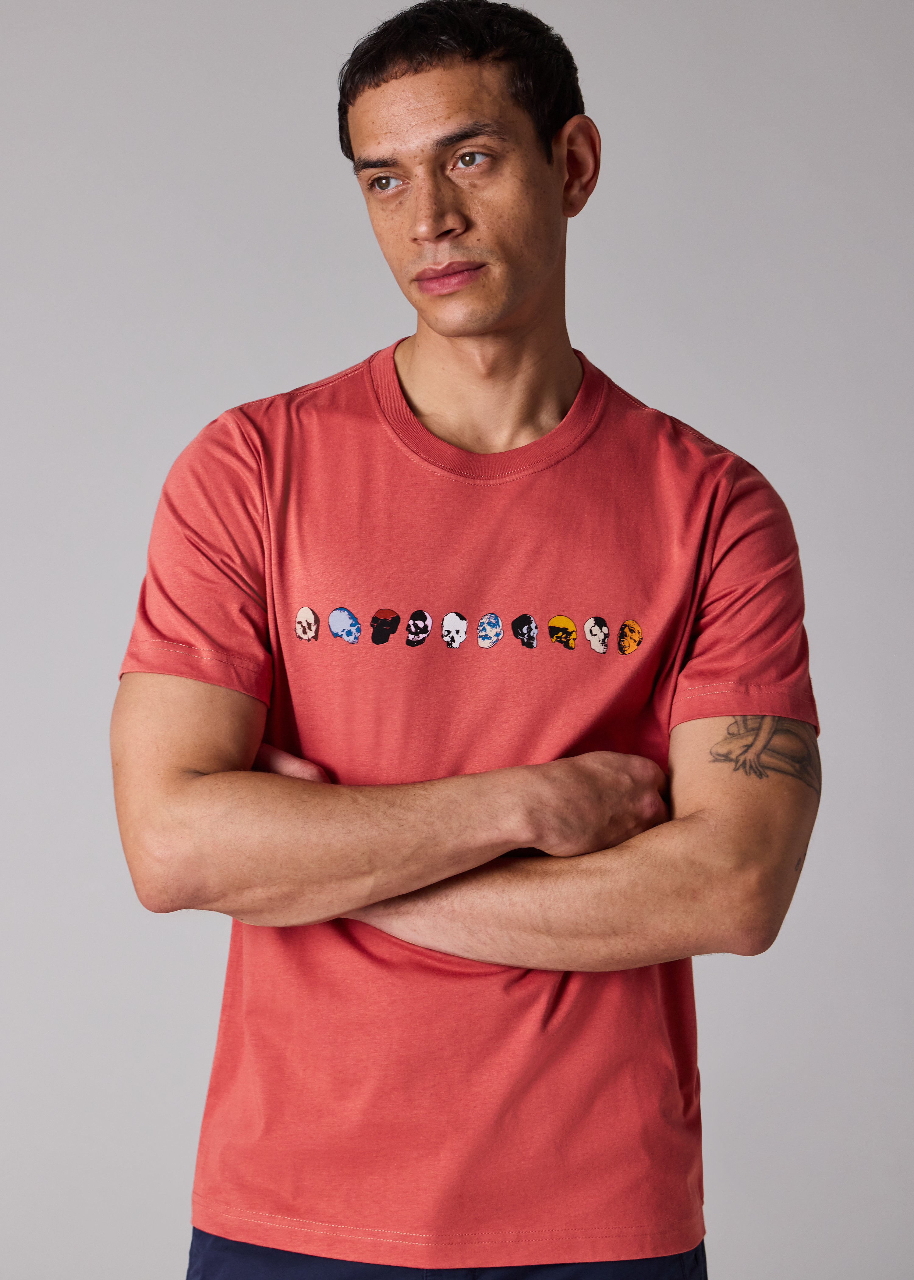 Pink 'Mini Skulls' Print T-Shirt