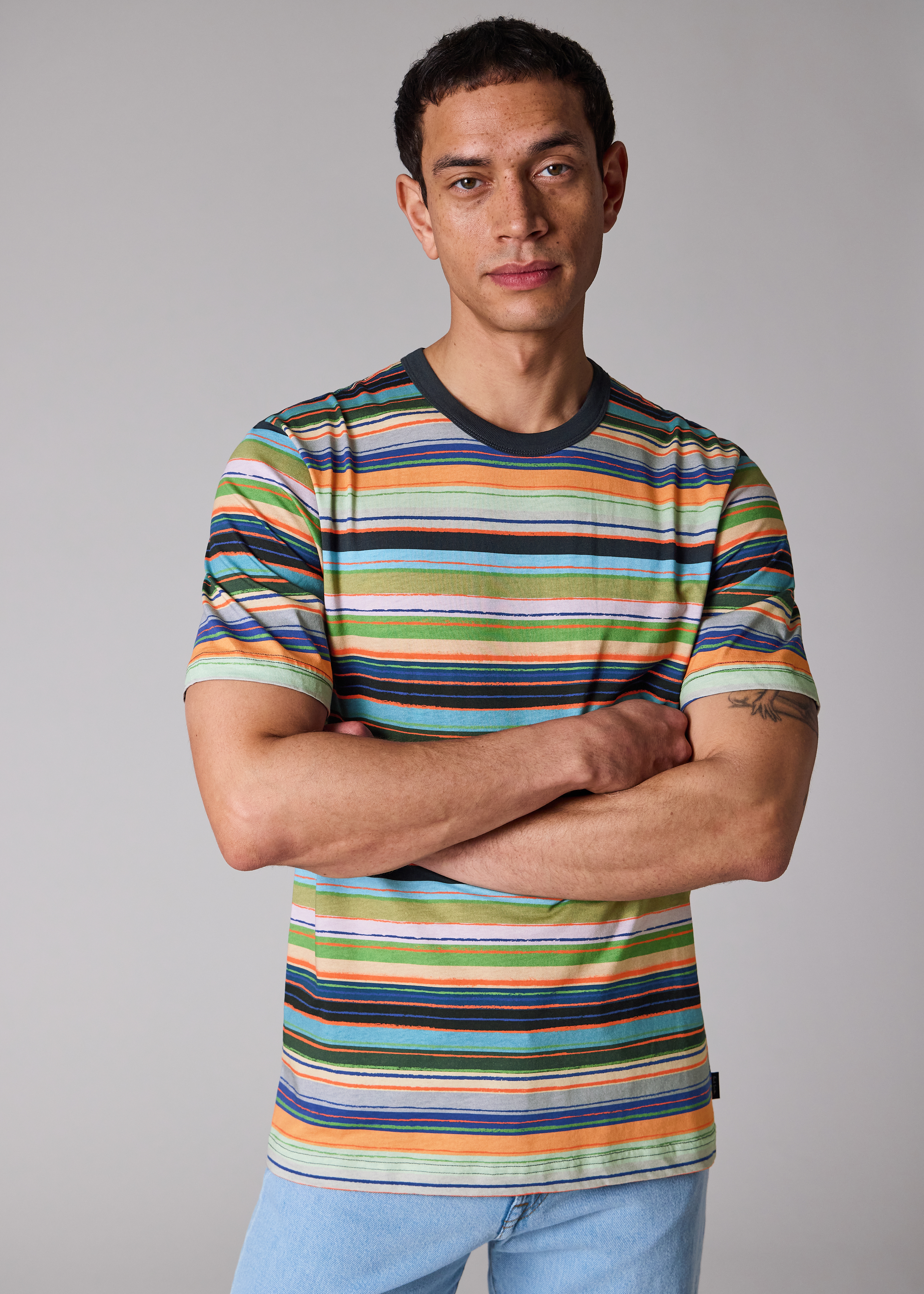 Multicolour Stripe Cotton T-Shirt