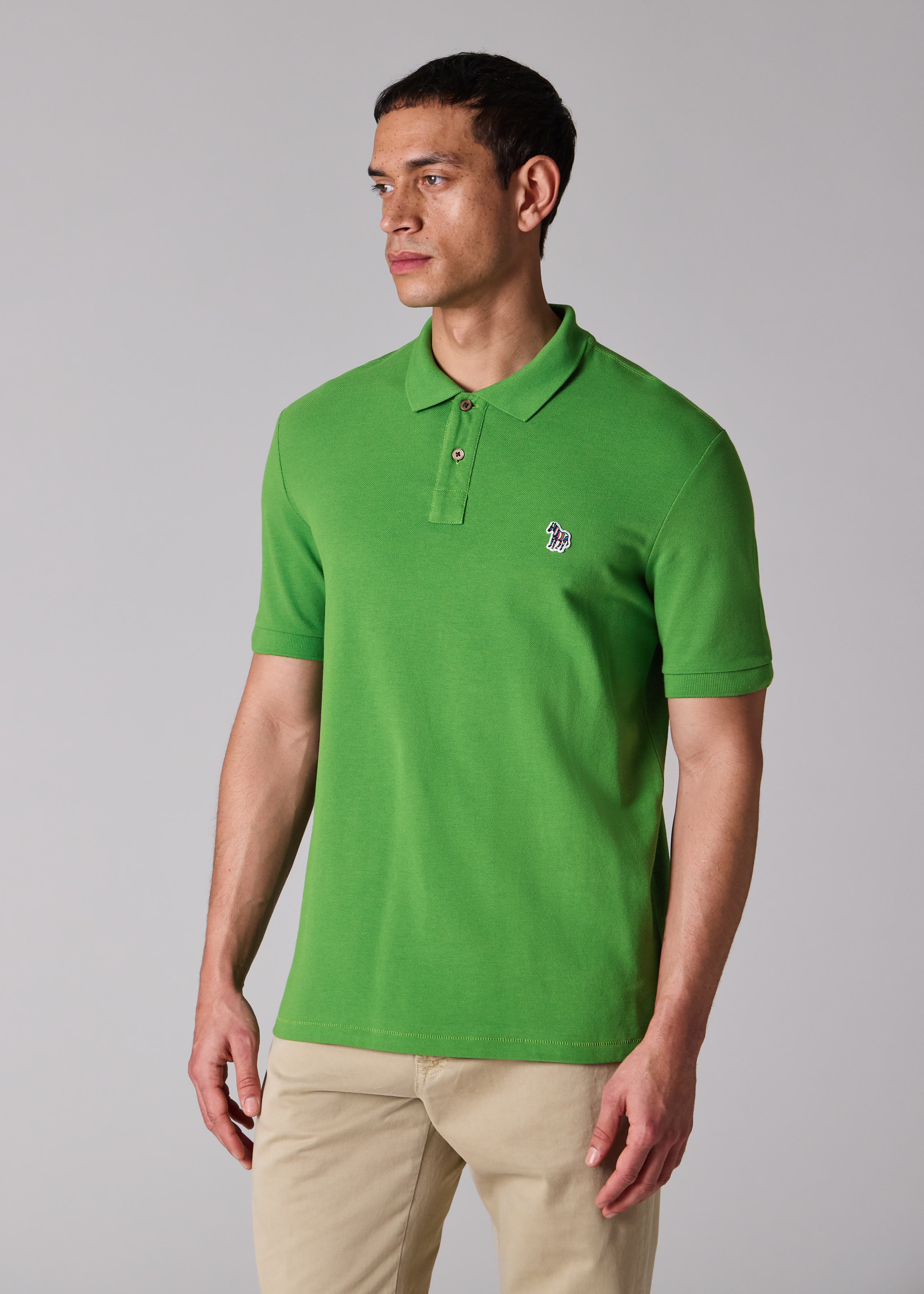 Mid Green Organic Cotton Zebra Polo Shirt