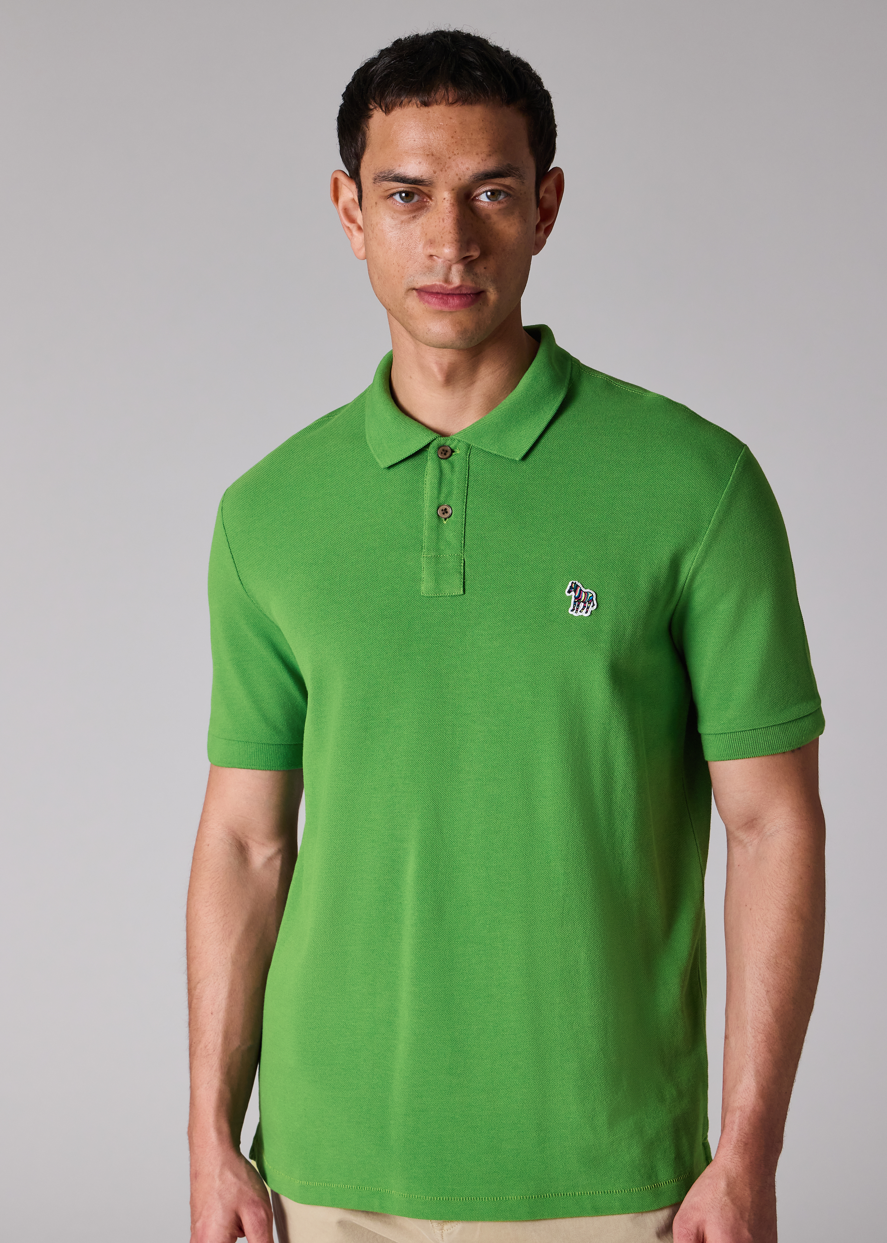 Mid Green Organic Cotton Zebra Polo Shirt