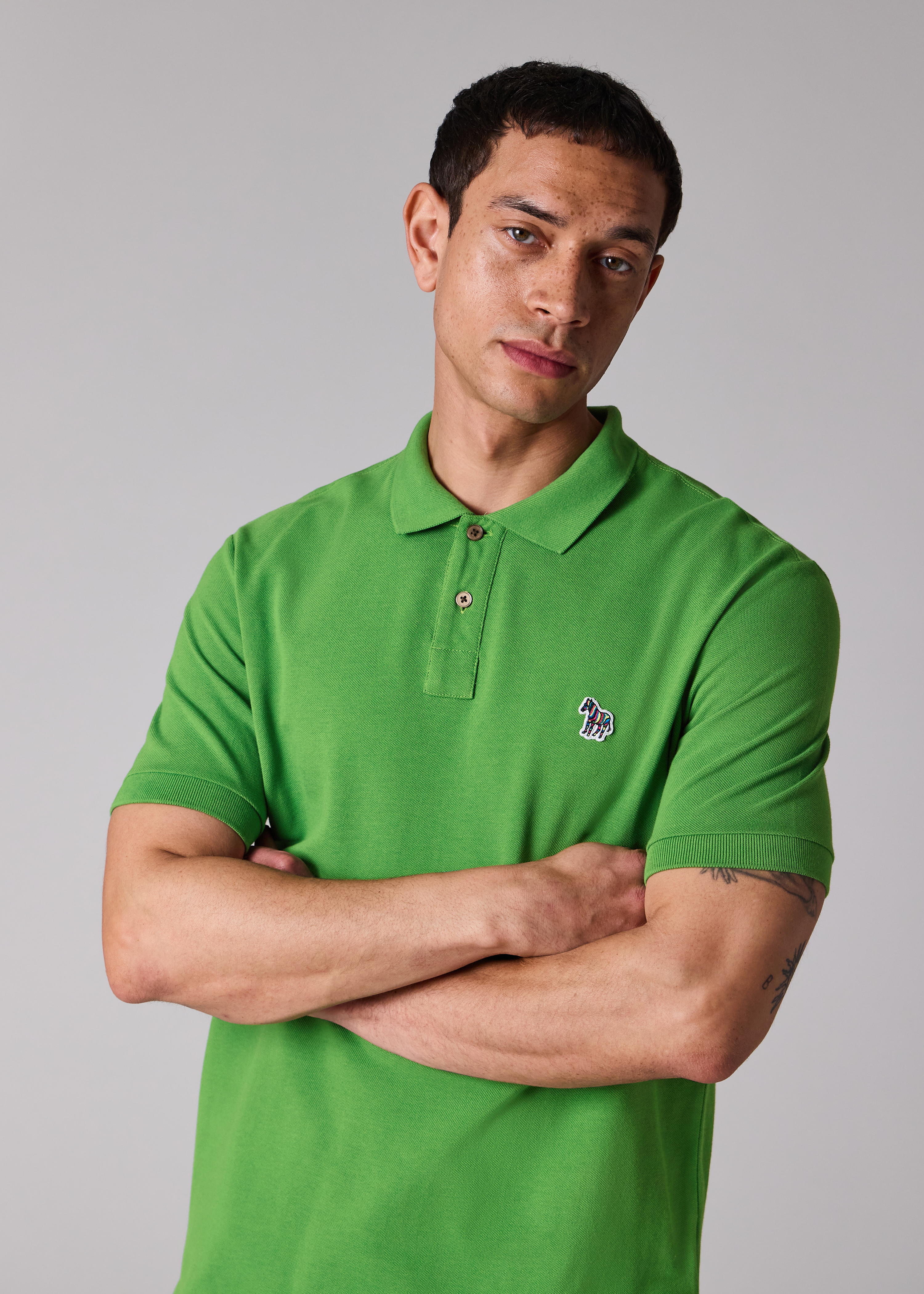 Mid Green Organic Cotton Zebra Polo Shirt