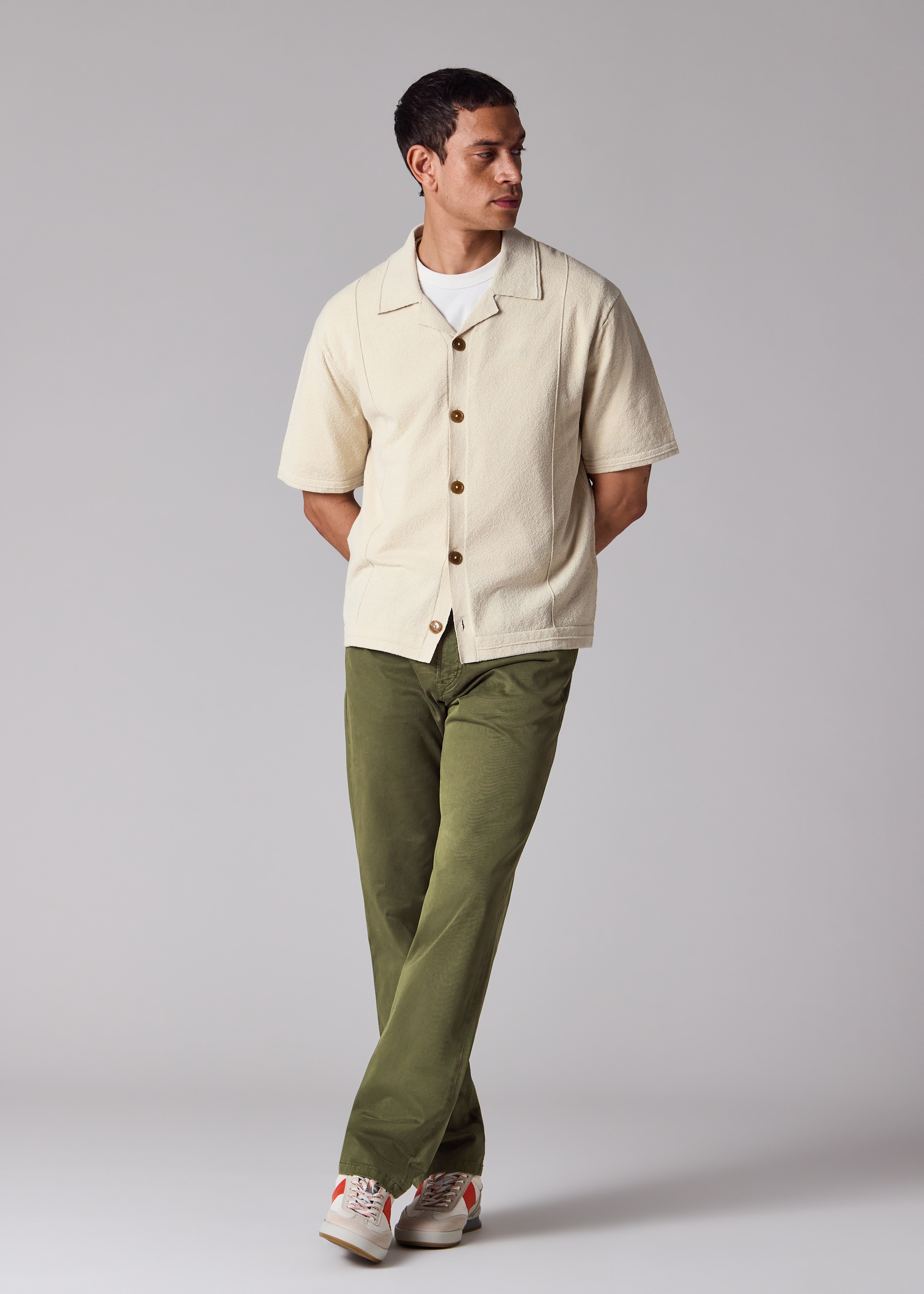 Boucle Ecru Knitted Shirt