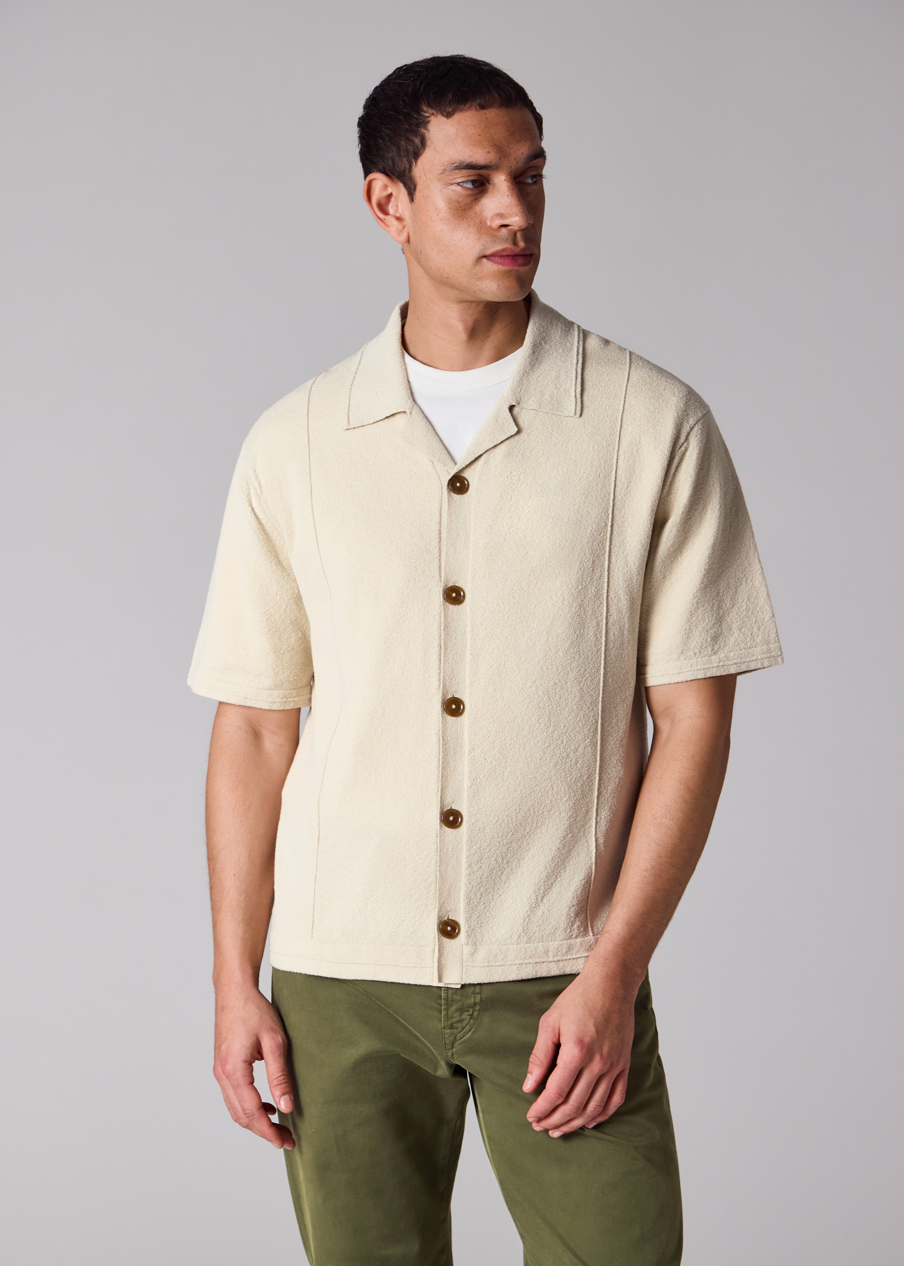 Boucle Ecru Knitted Shirt