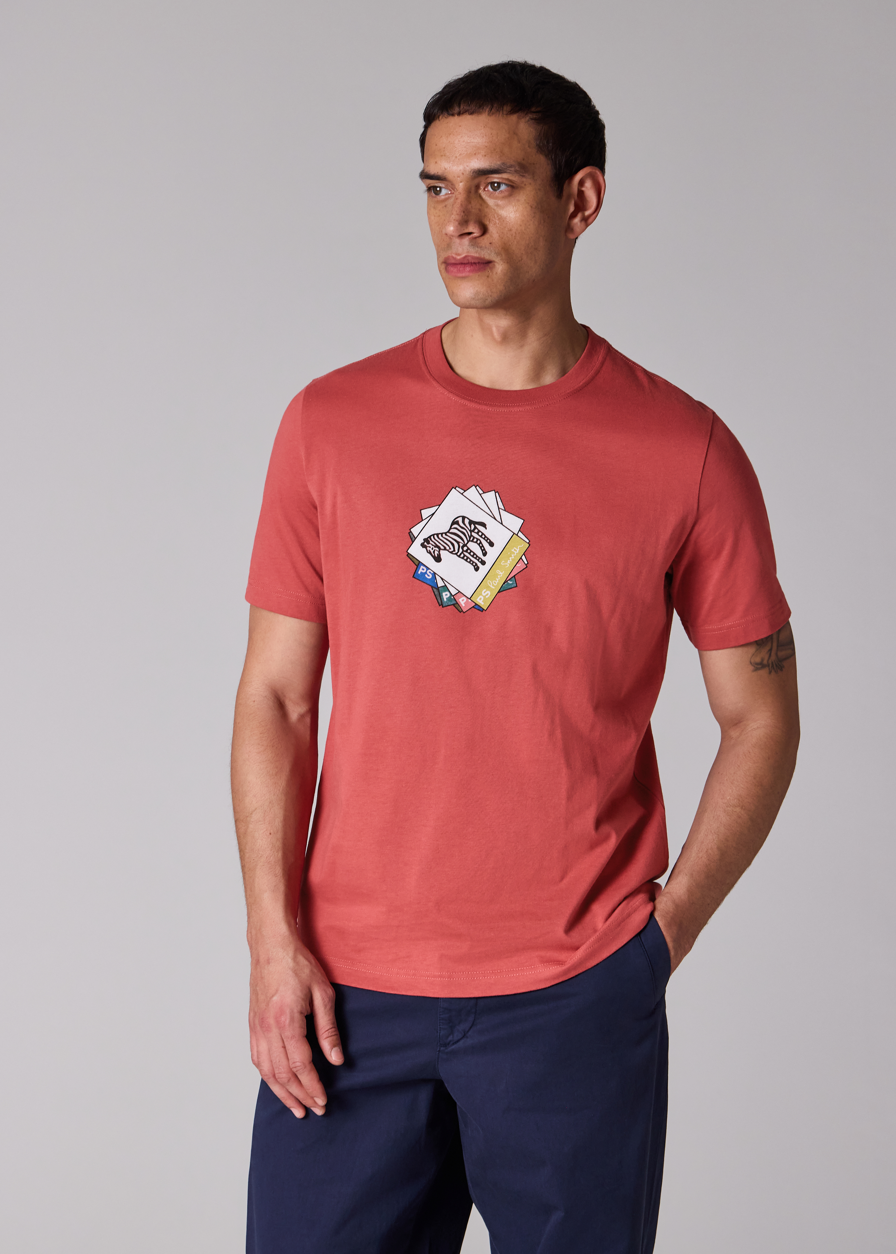 Pink Organic Cotton 'Zebra Cards' T-Shirt