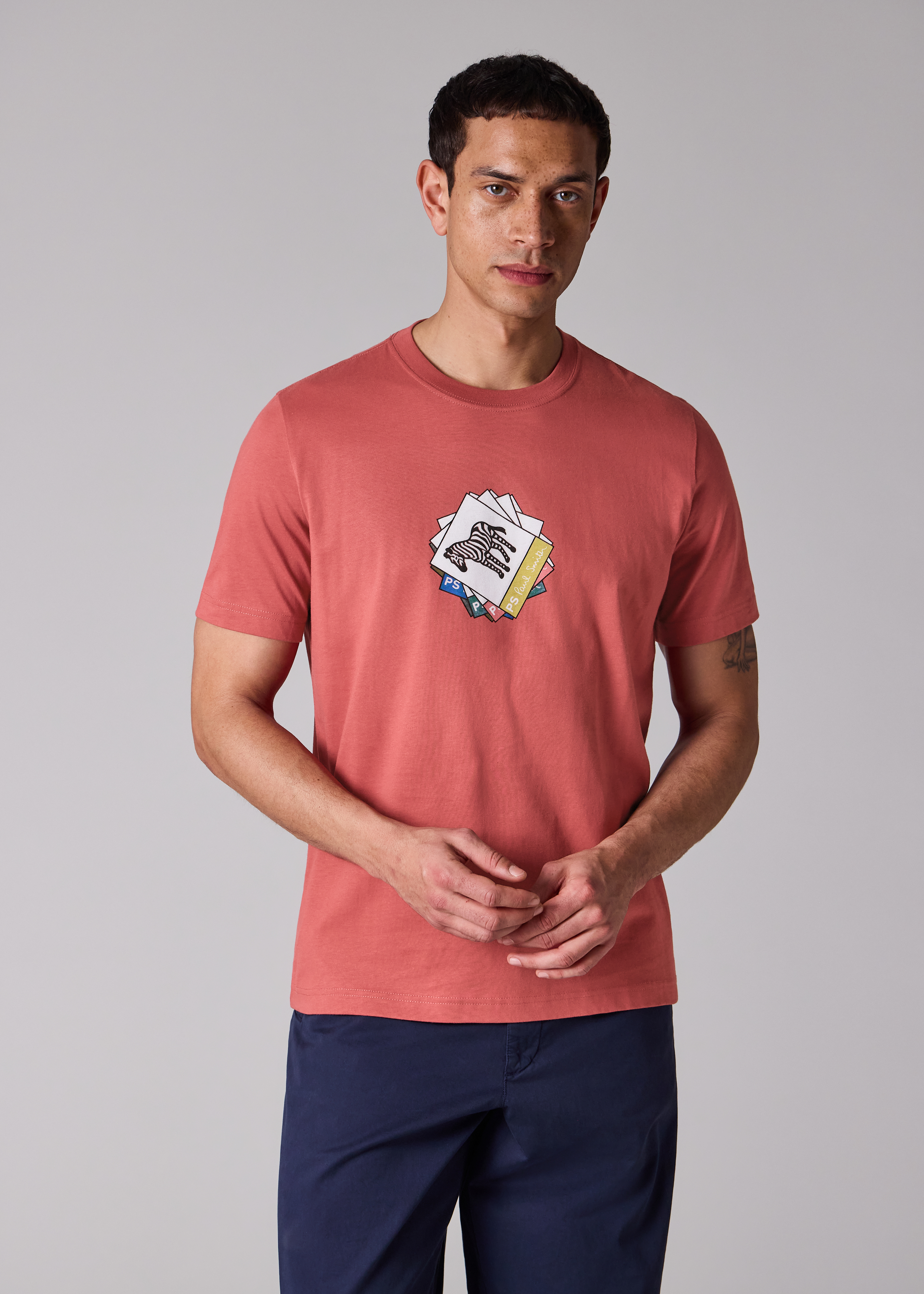 Pink Organic Cotton 'Zebra Cards' T-Shirt