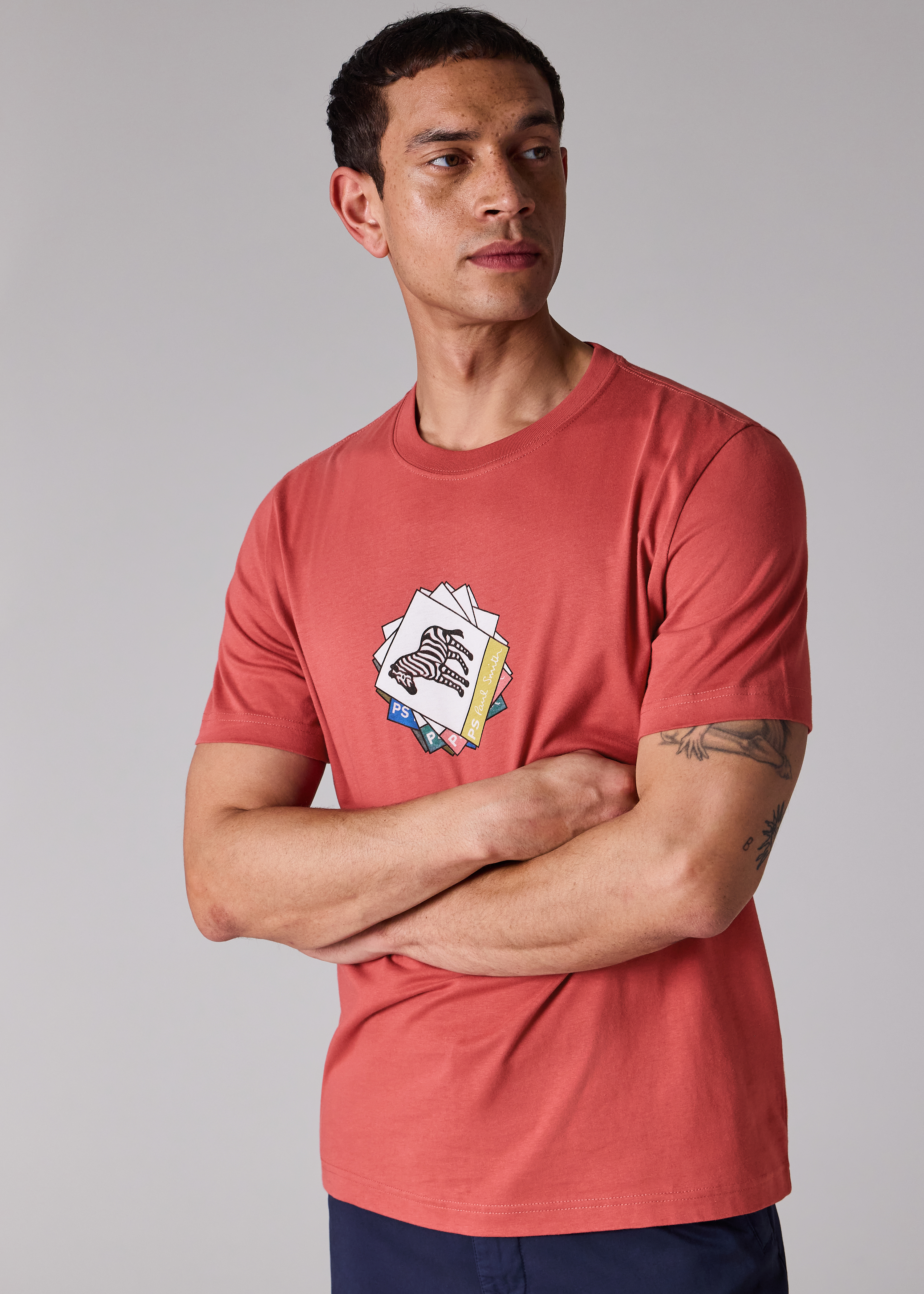 Pink Organic Cotton 'Zebra Cards' T-Shirt