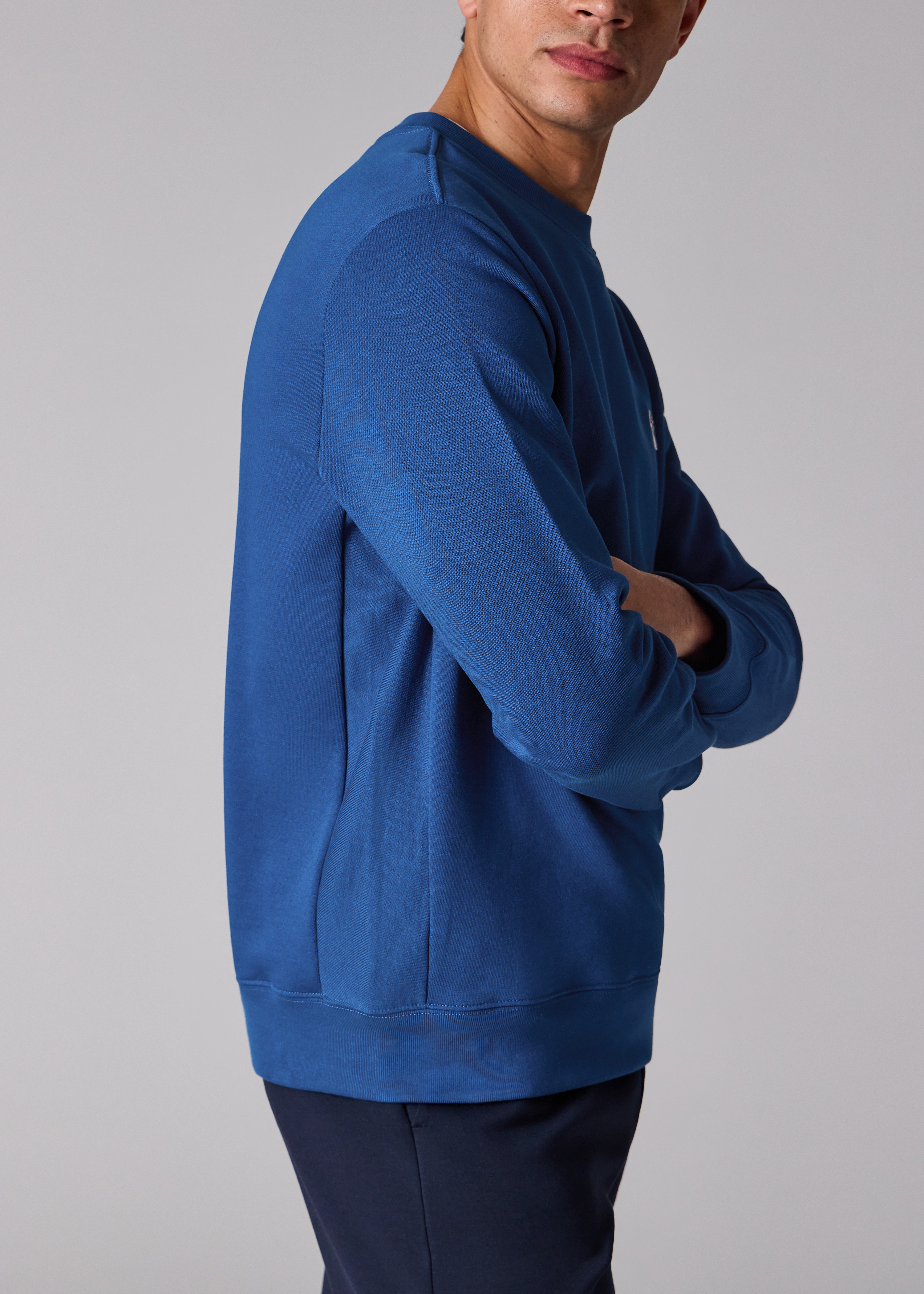 Mid Blue Organic Cotton Zebra Logo Sweatshirt