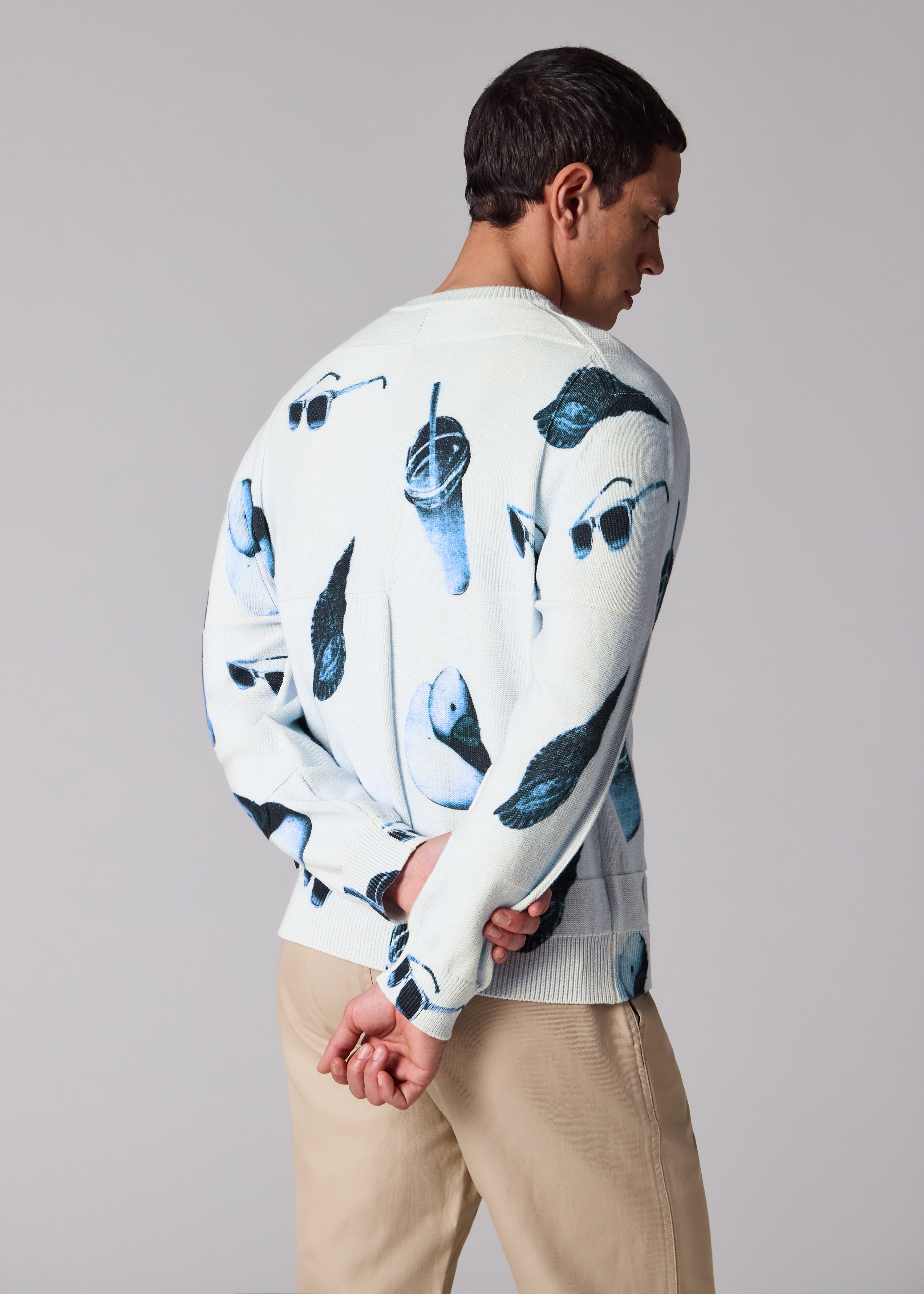 Light Blue 'Sunbleached Snaps' Print Sweater