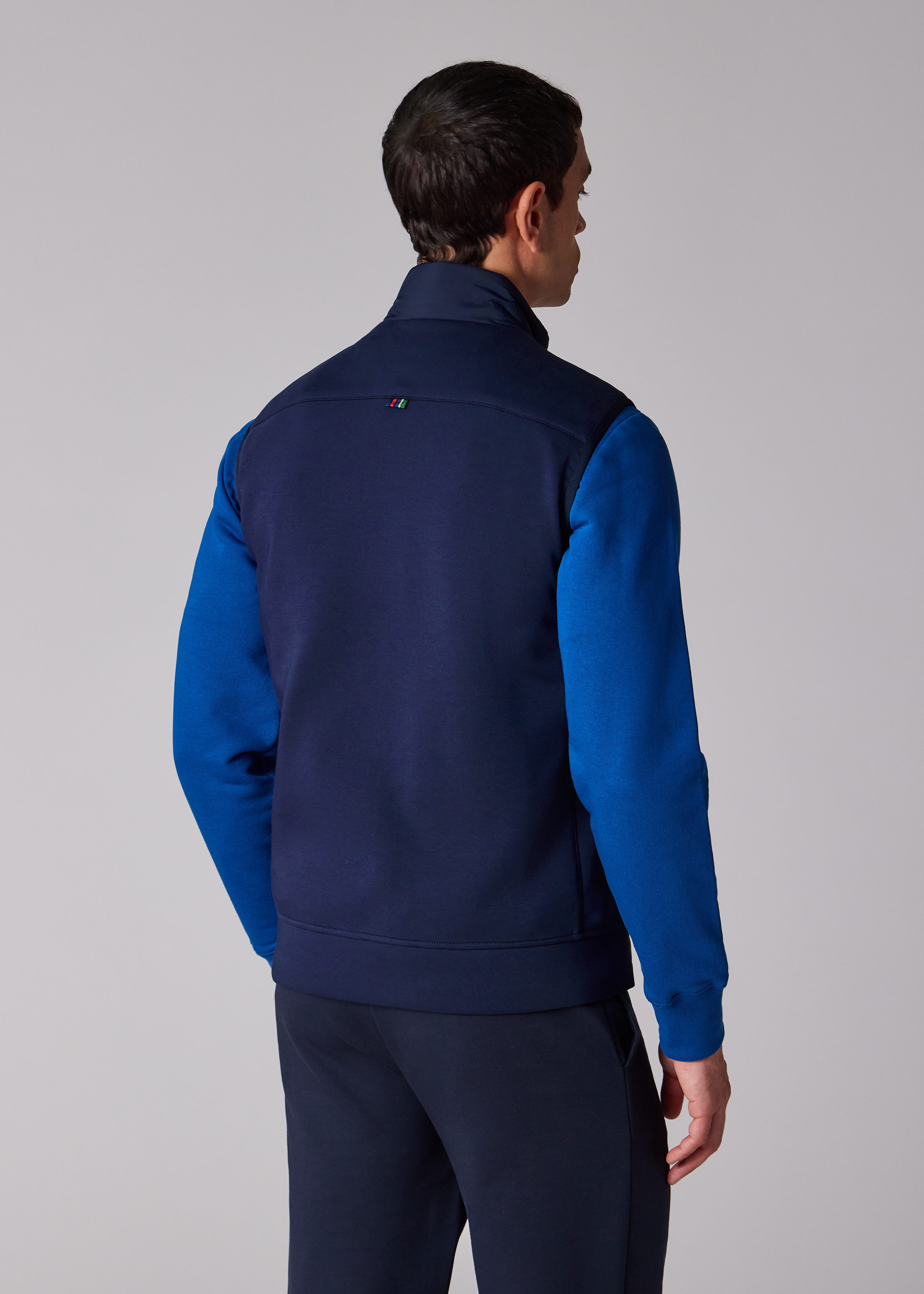 Navy Quilted Mixed Media Gilet