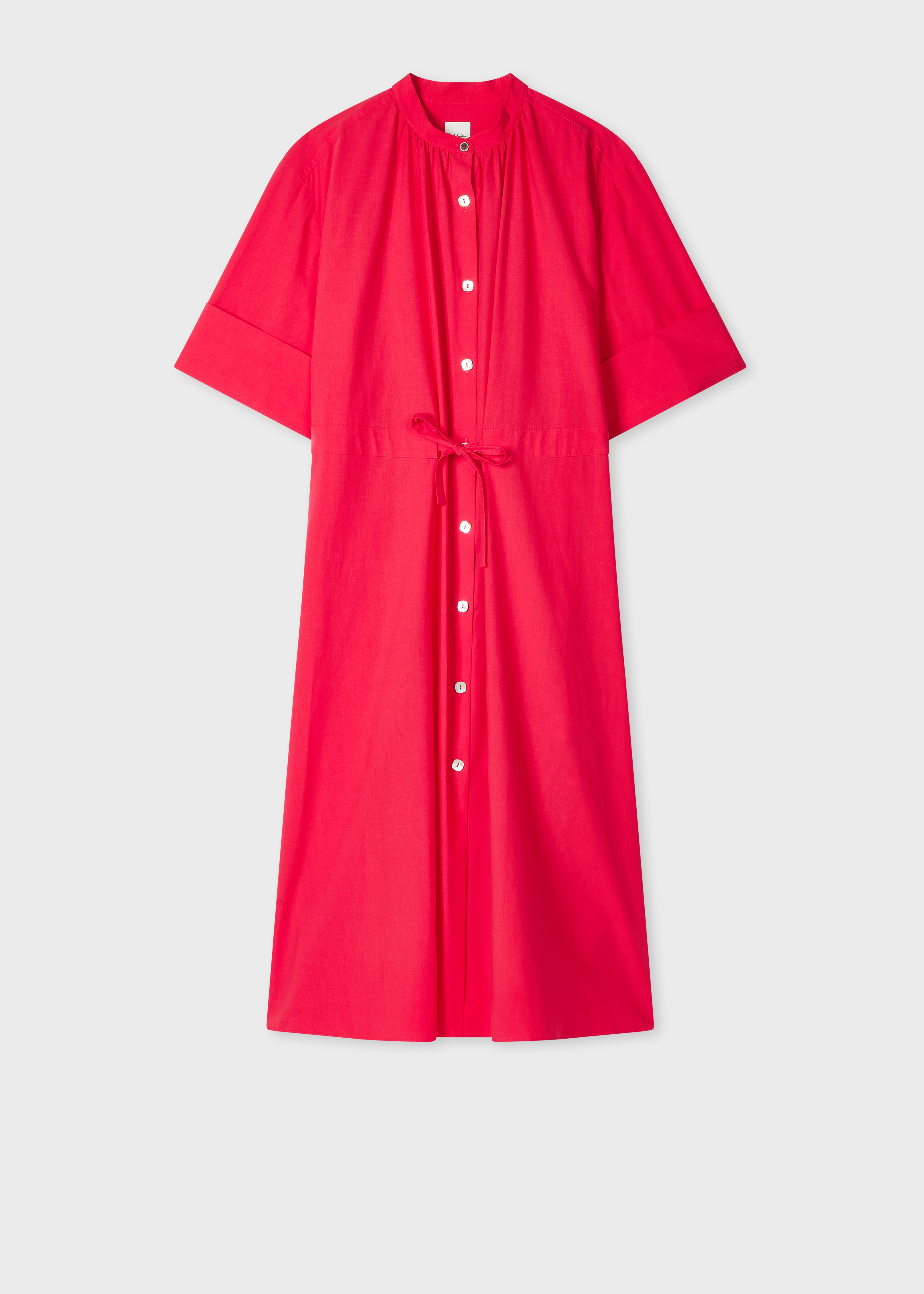 Women's Fuchsia Lyocell-Cotton Shirt Dress
