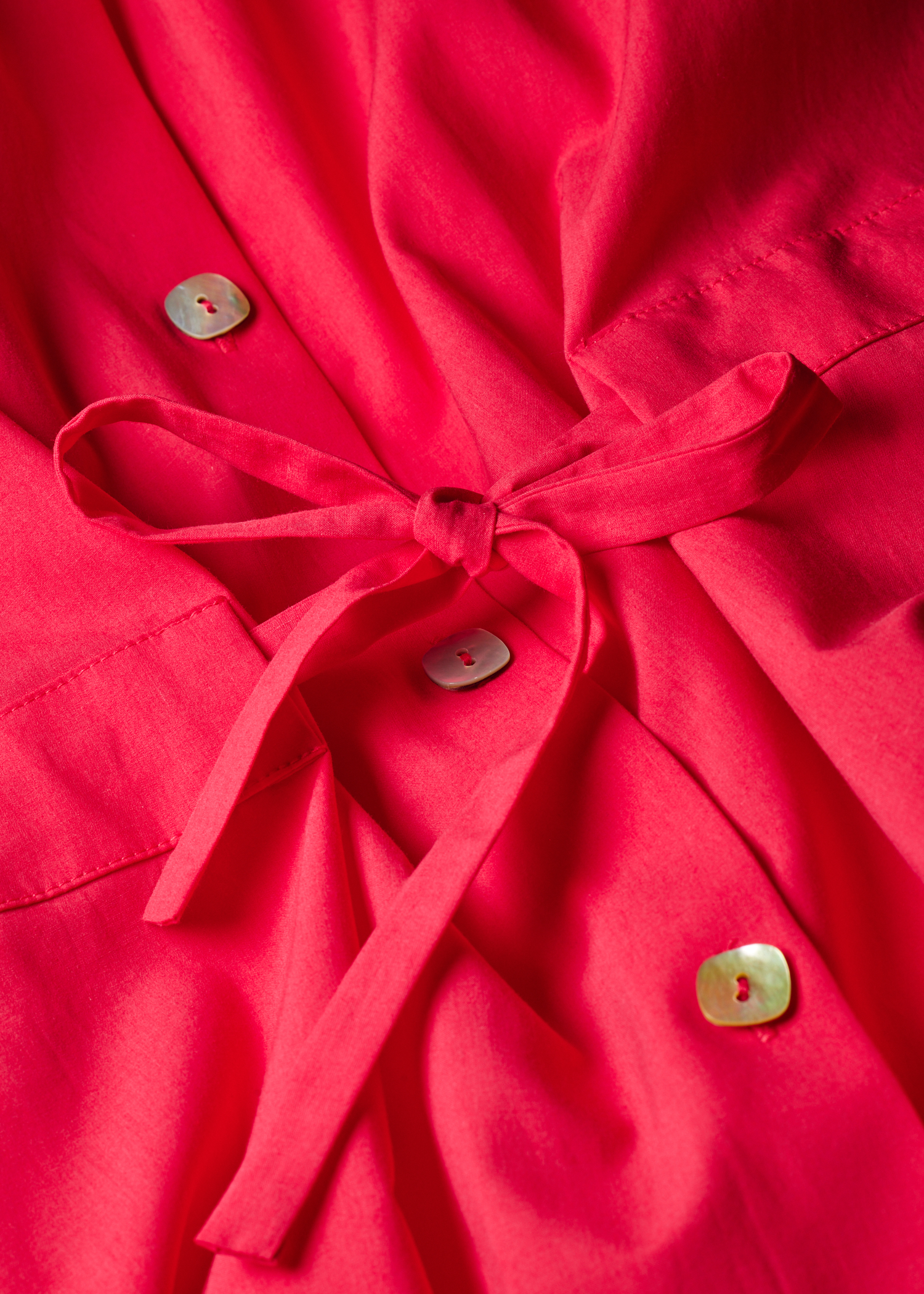Women's Fuchsia Lyocell-Cotton Shirt Dress