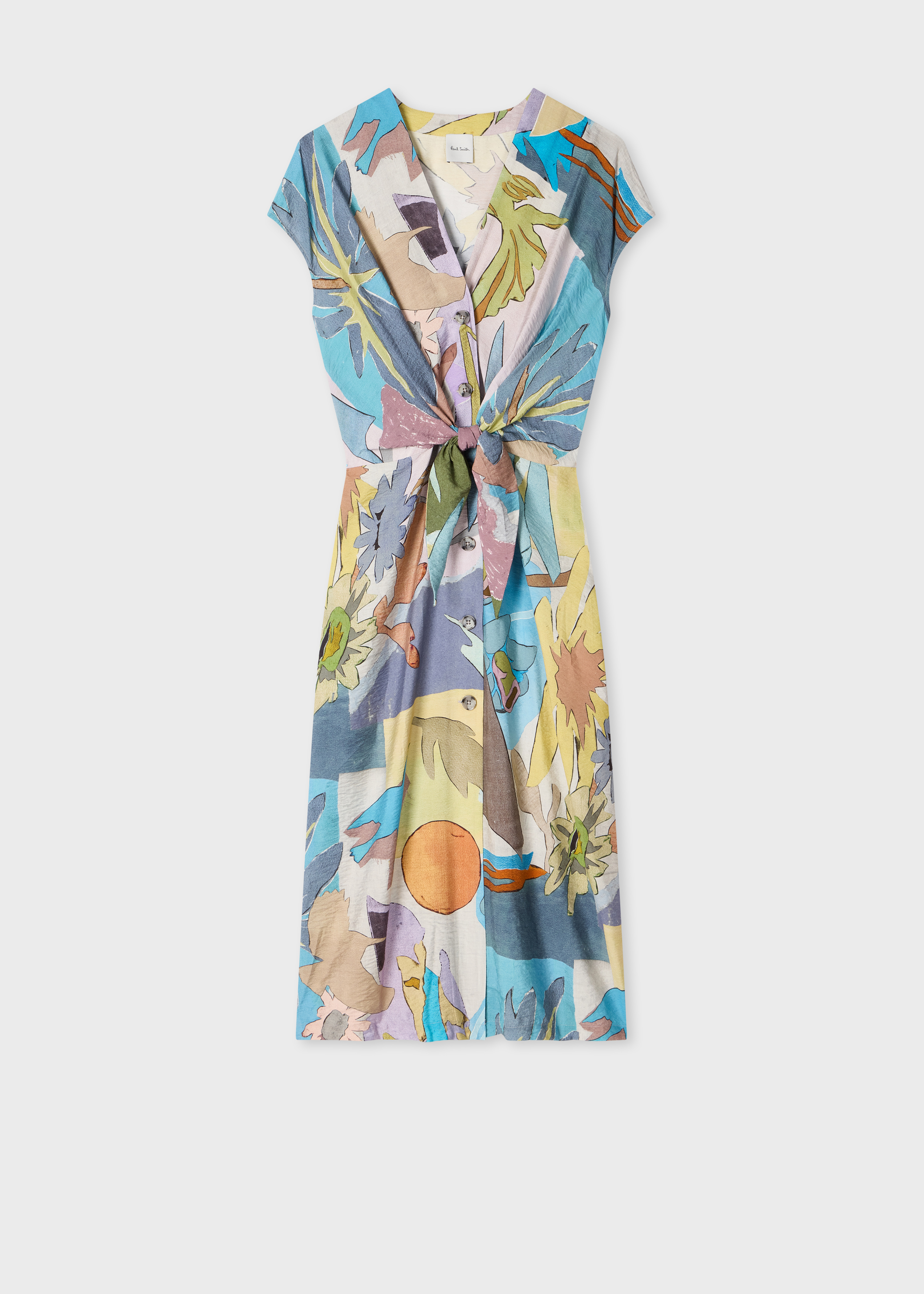 knee length dresses for ladies Paul Smith Women's Silk Blend Swirl Print Shirt Dress W2R 606D P31277   Izzi of Baslow