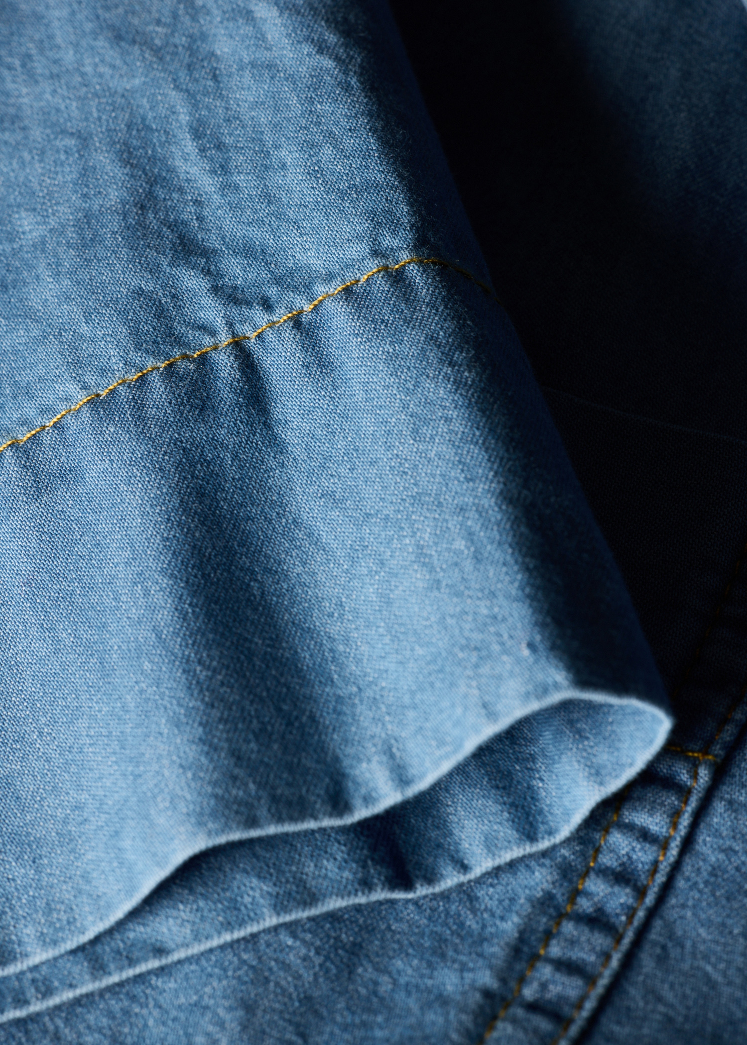 Women's Chambray Patch-Pocket Short Sleeve Shirt