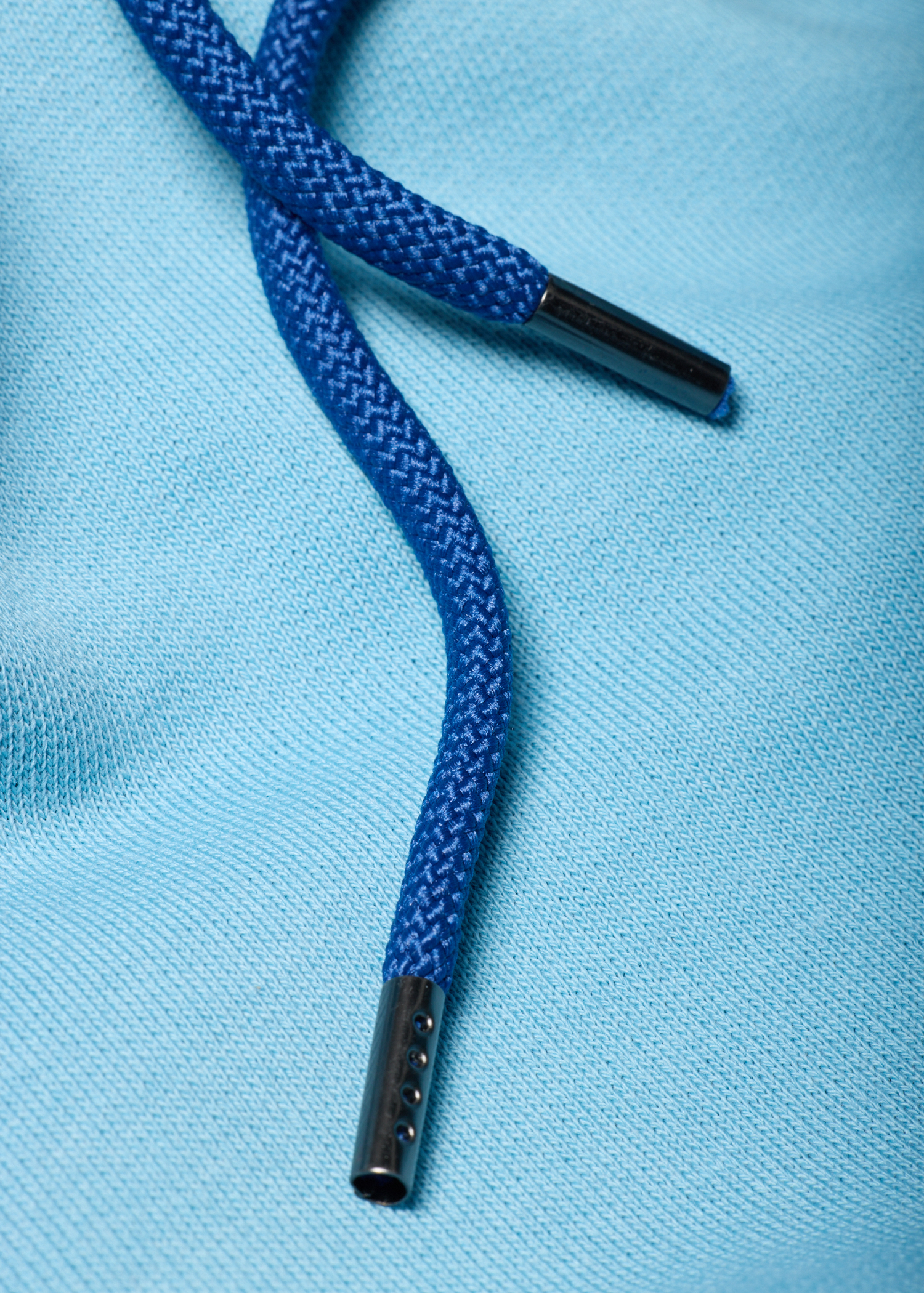 Sky Blue Cotton Zip-Front Zebra Logo Hoodie