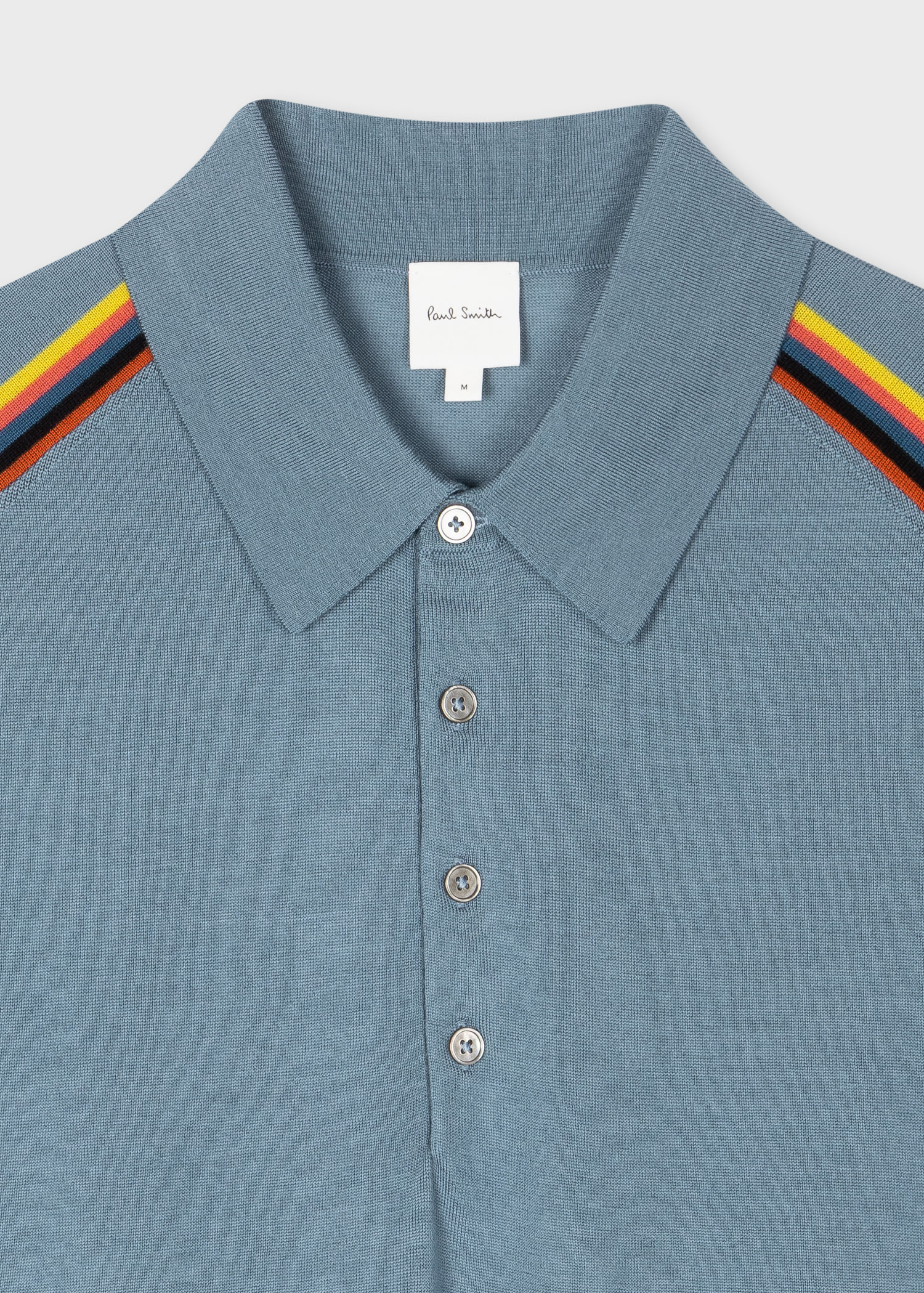 Wool Blue 'Artist Stripe' Polo Shirt