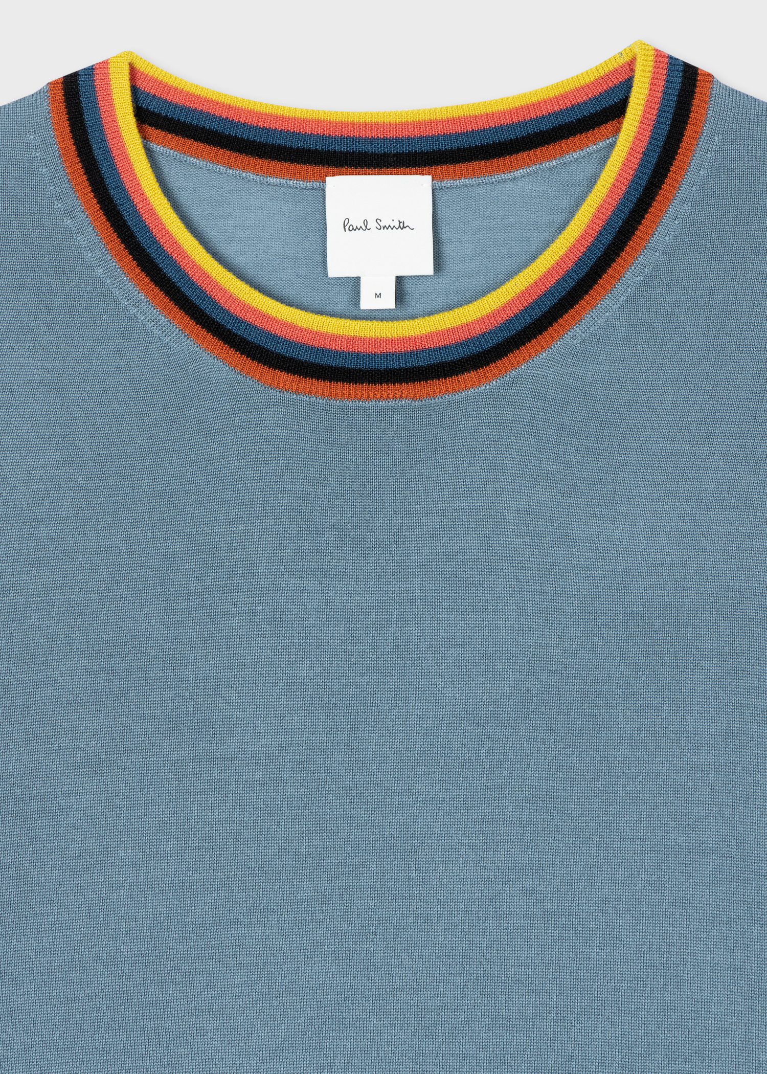 Light Blue Washable Wool 'Artist Stripe' Sweater