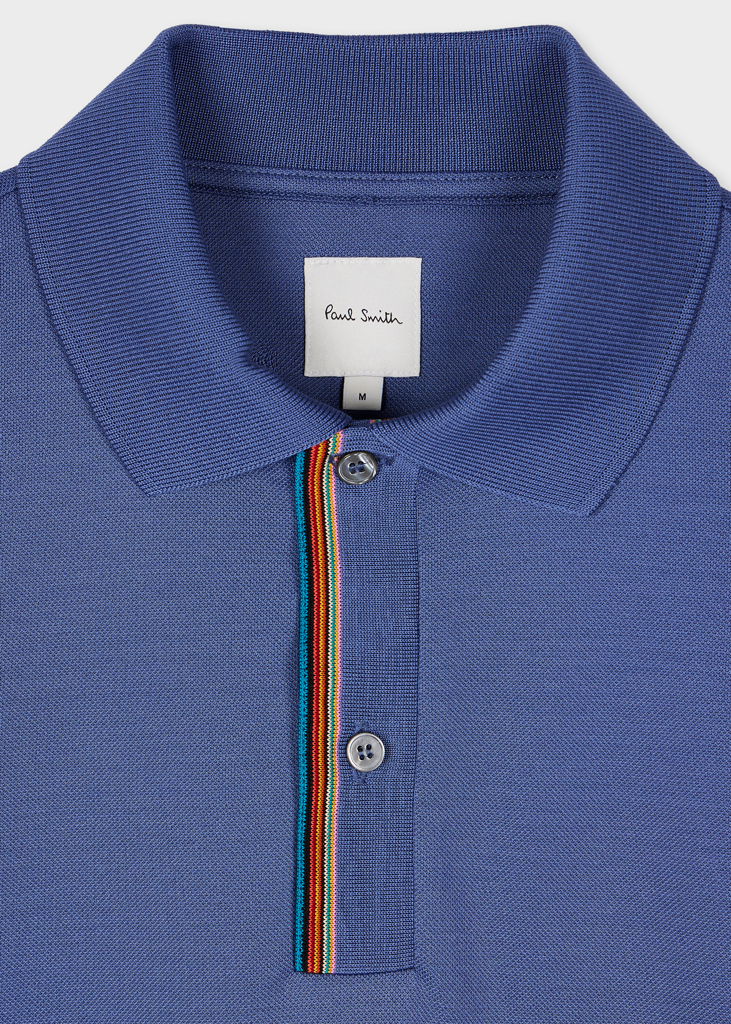 Dark Blue 'Signature Stripe' Trim Polo Shirt