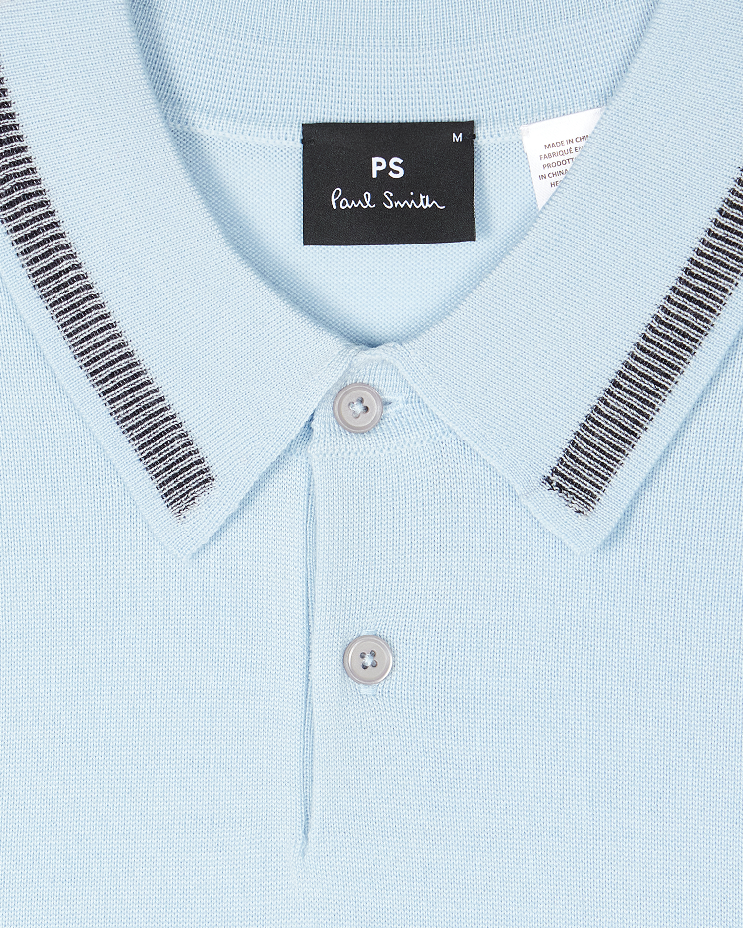 Light Blue Merino Wool Polo Shirt