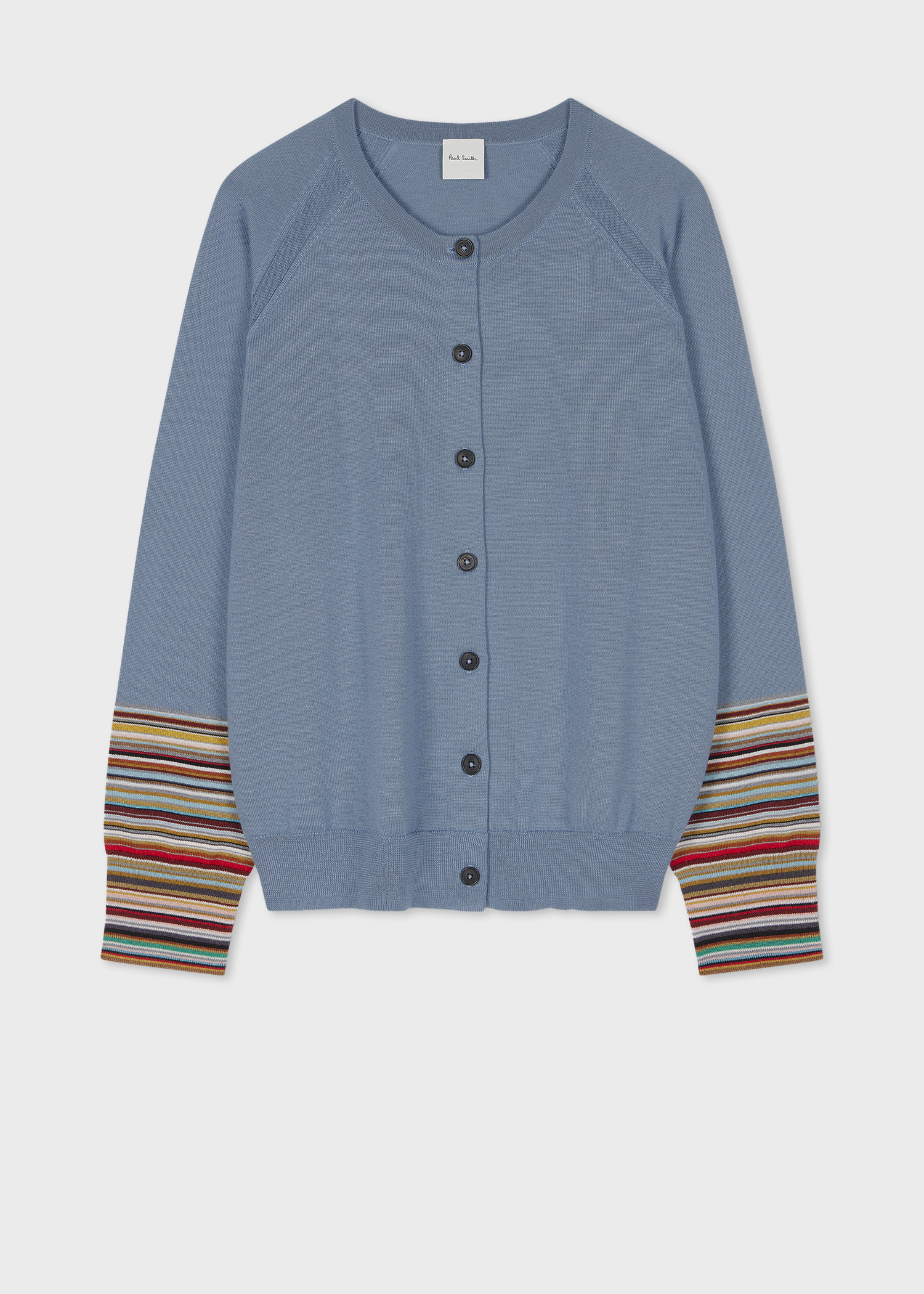 Women's Light Blue 'Signature Stripe' Cuff Cardigan