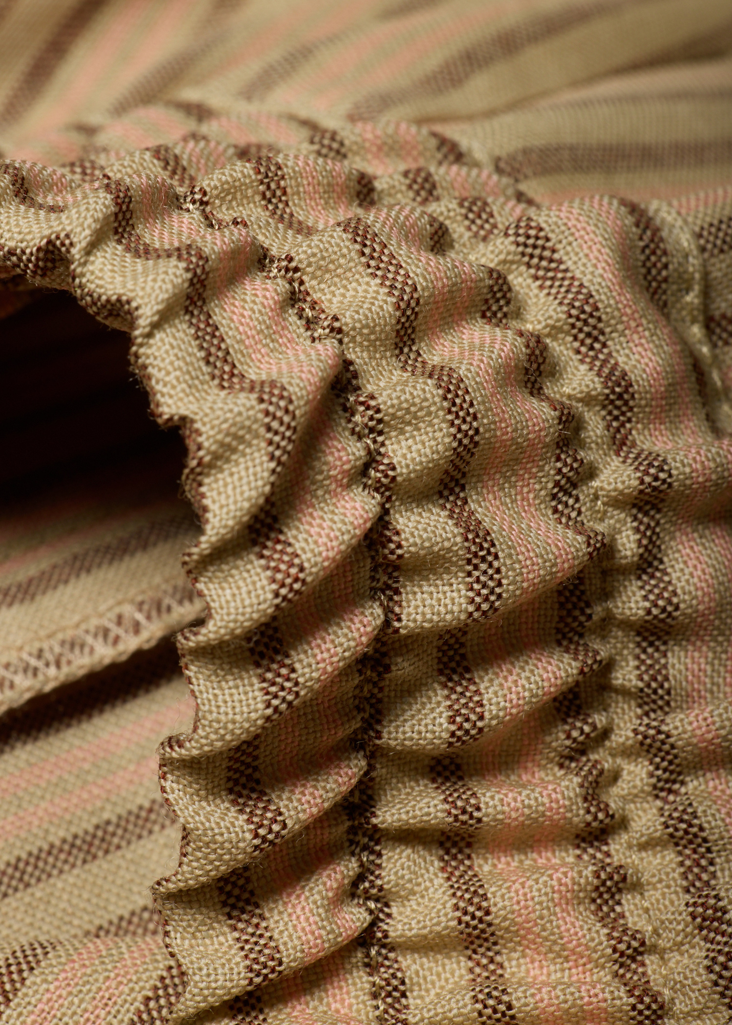 Women's Wool Brown Stripe Trousers