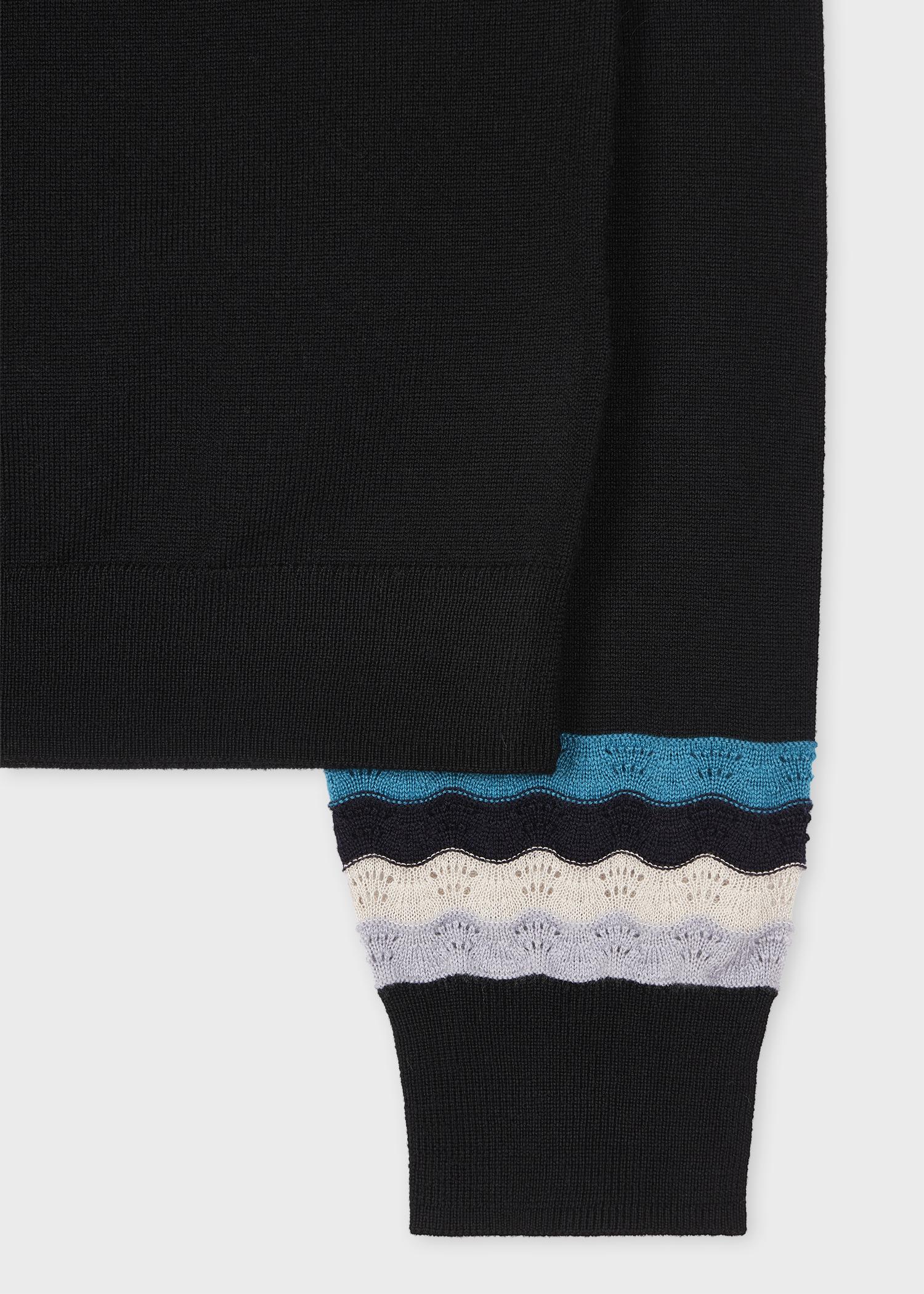 Women's Black Zig Zag Sleeve Sweater