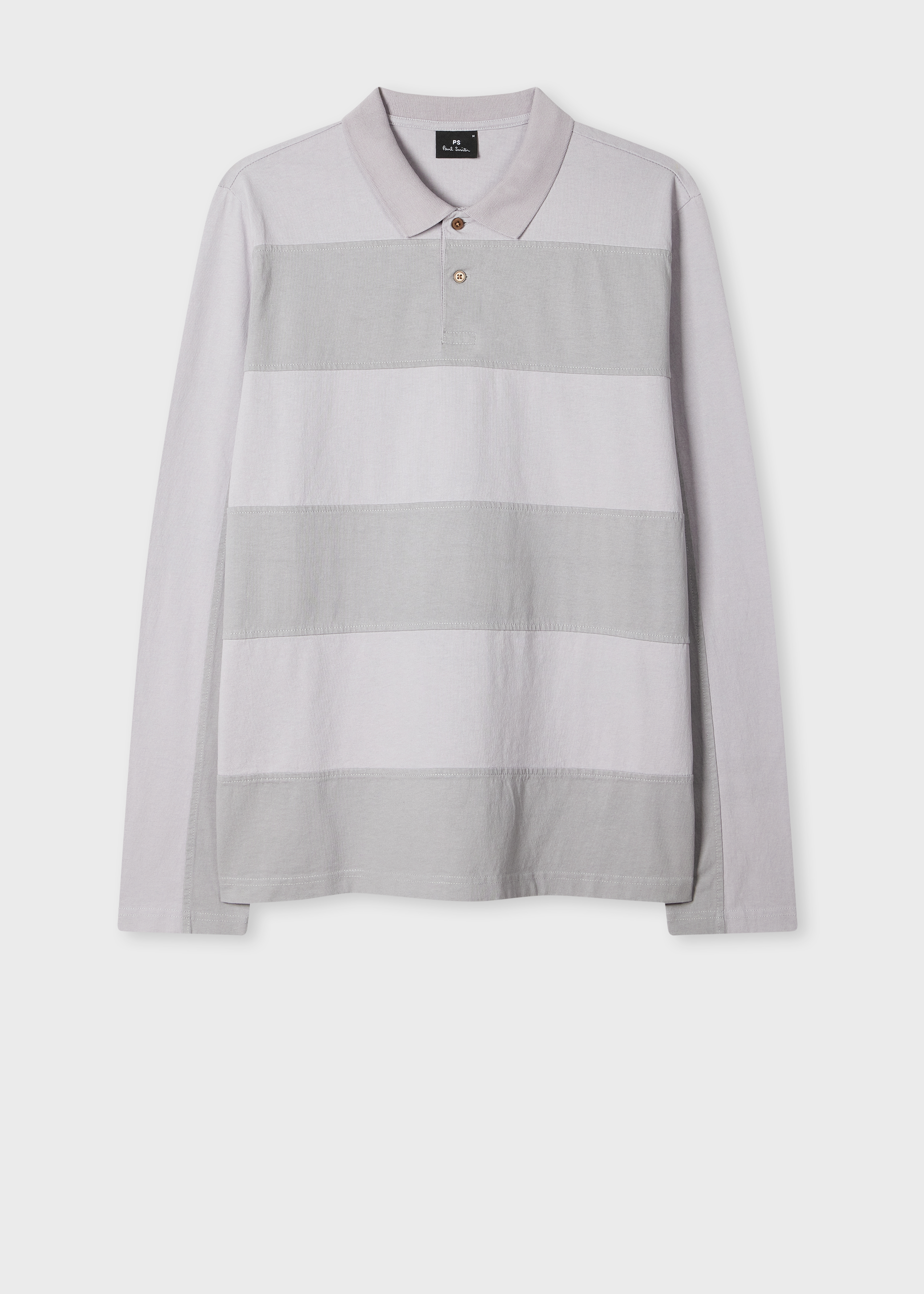 Mauve Block Stripe Rugby Polo Shirt