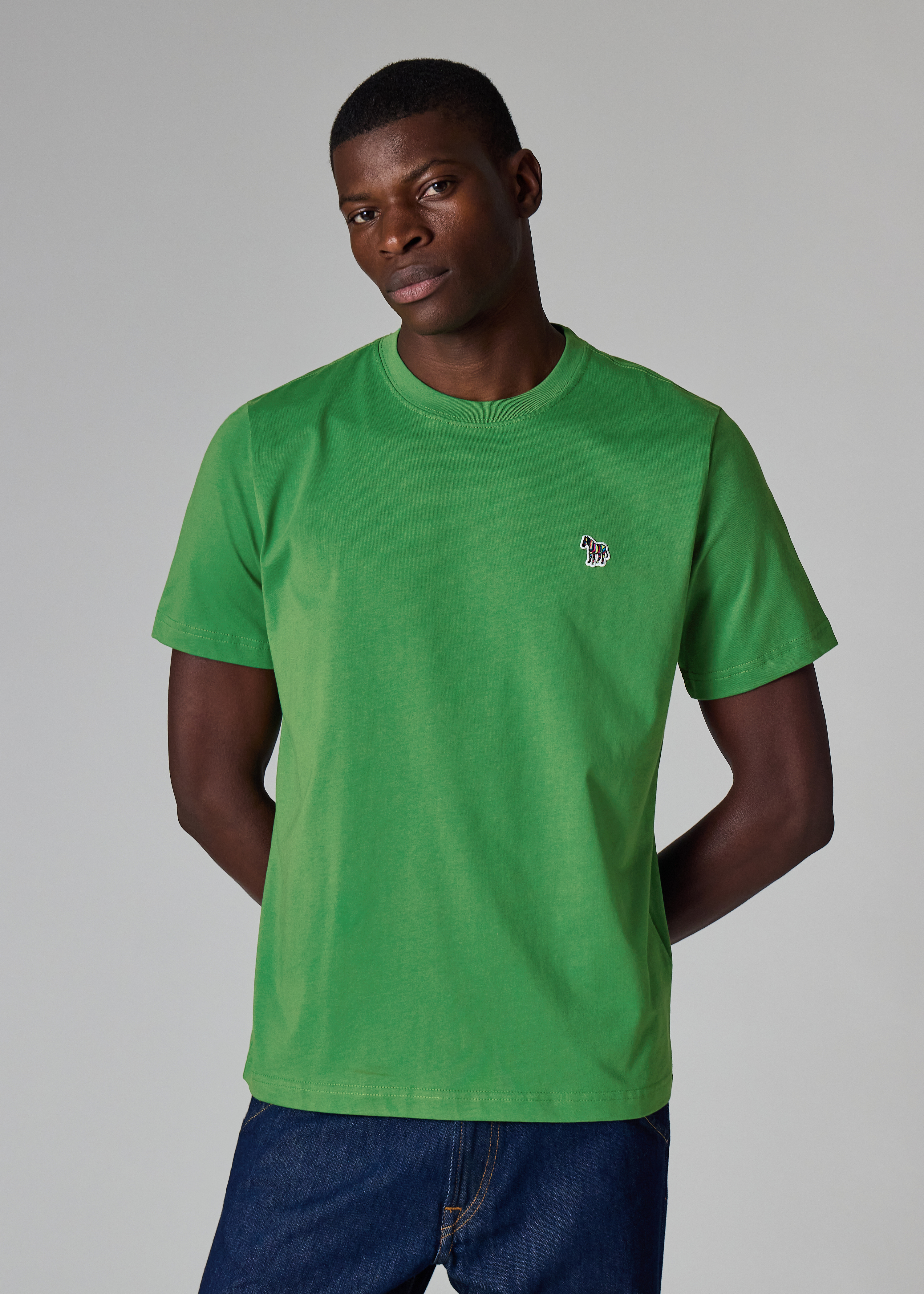Mid Green Organic Cotton Zebra Logo T-Shirt