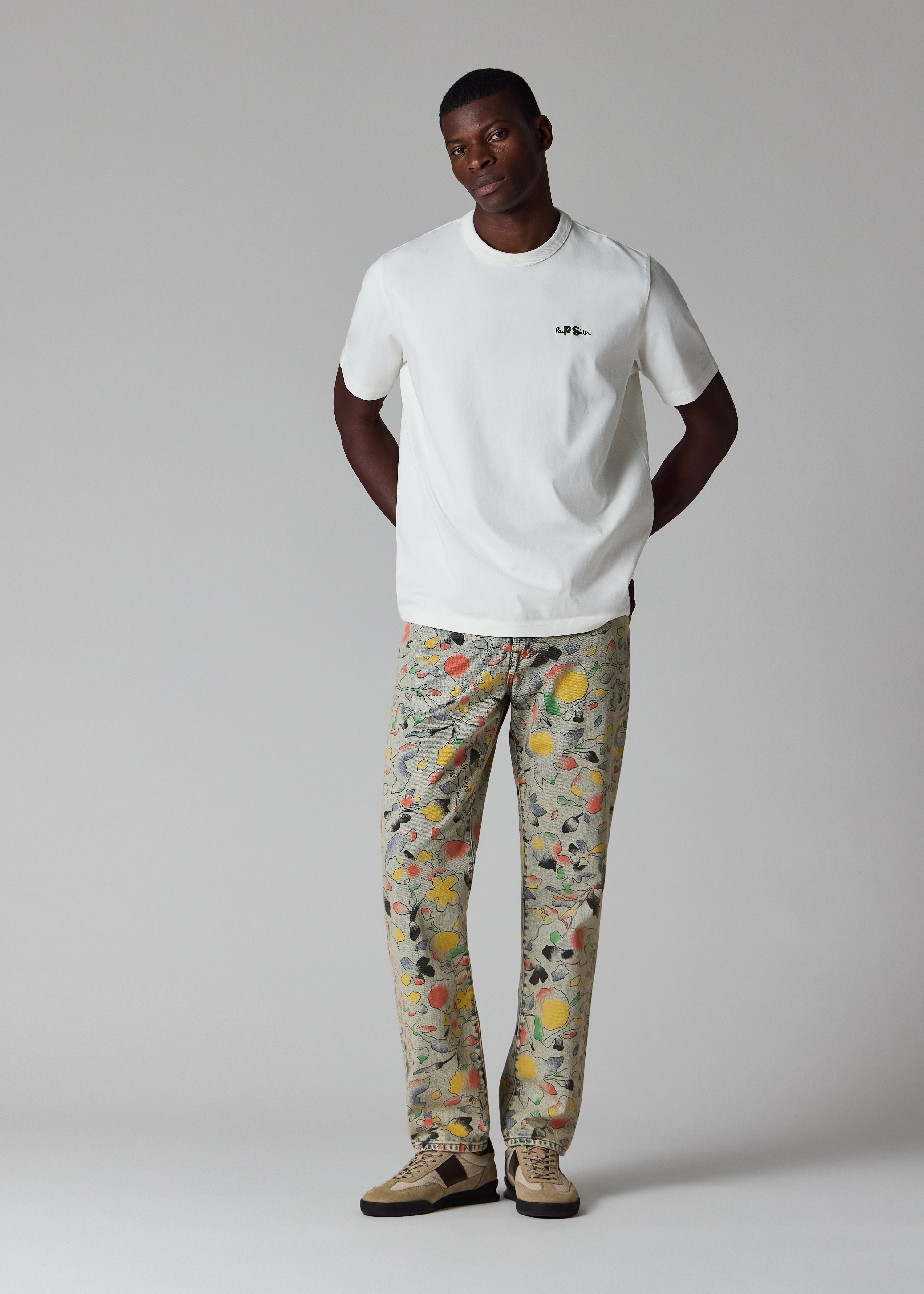 Relaxed Tapered-Fit 'Good Fortune Floral' Print Jeans