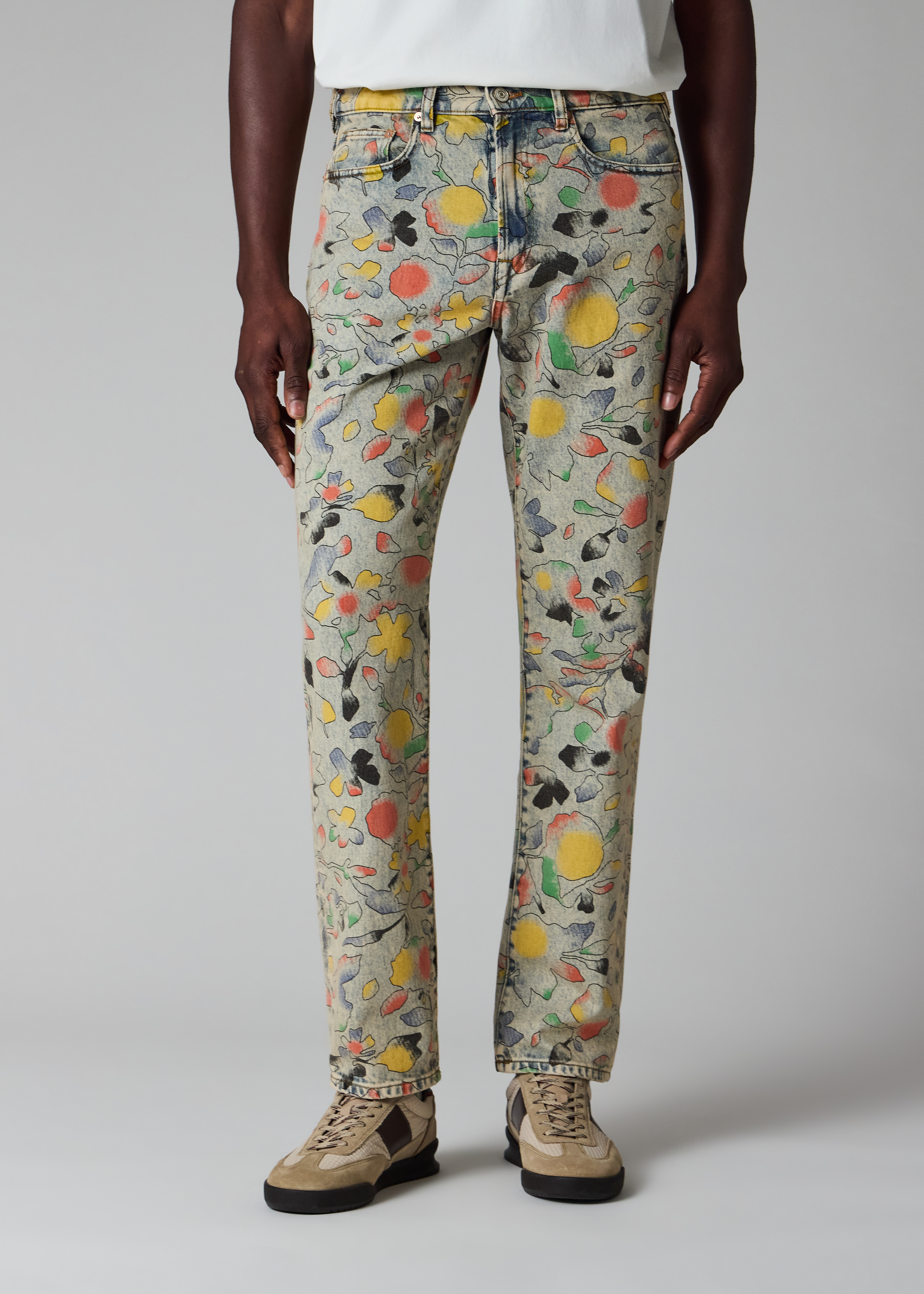 Relaxed Tapered-Fit 'Good Fortune Floral' Print Jeans