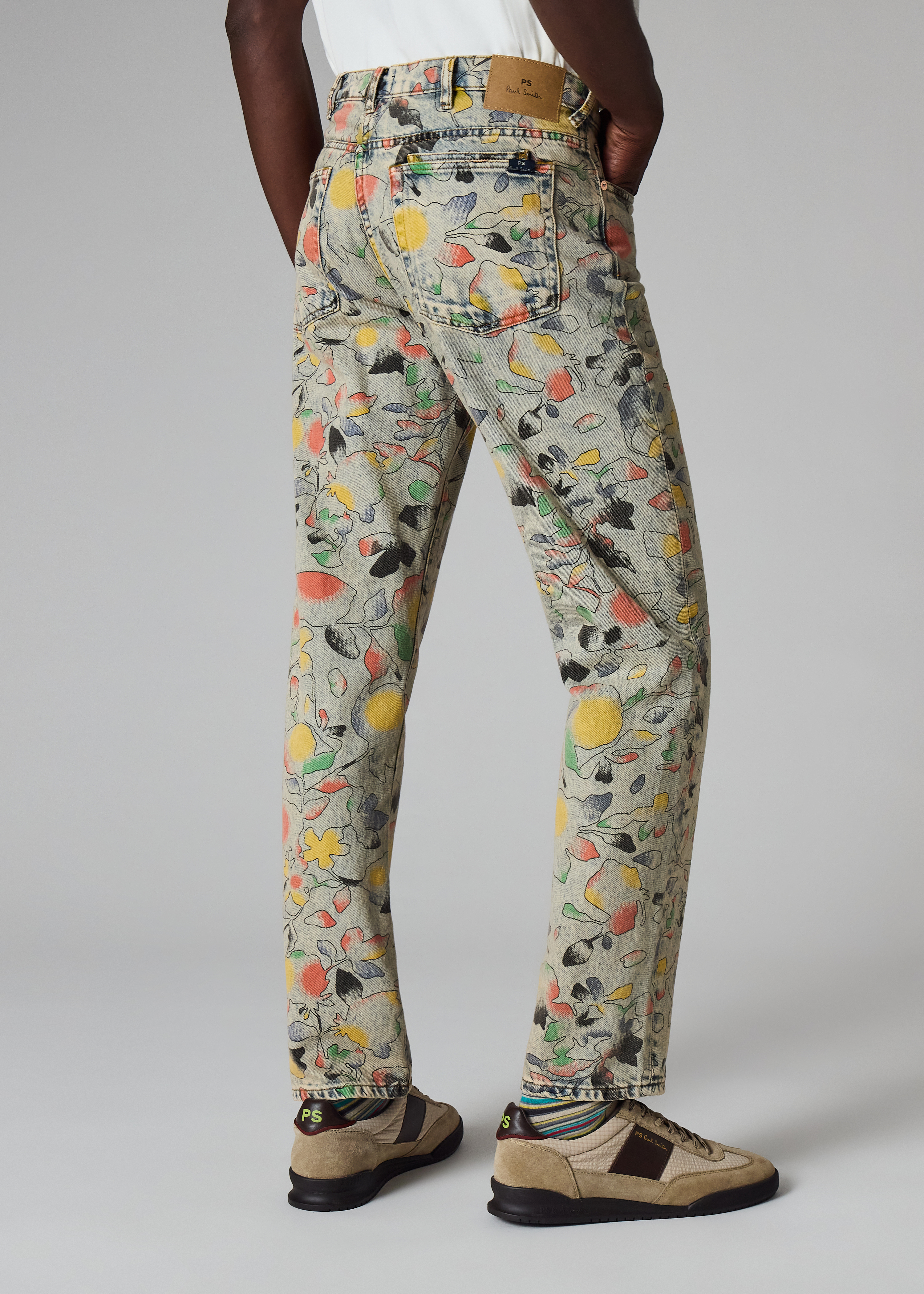 Relaxed Tapered-Fit 'Good Fortune Floral' Print Jeans