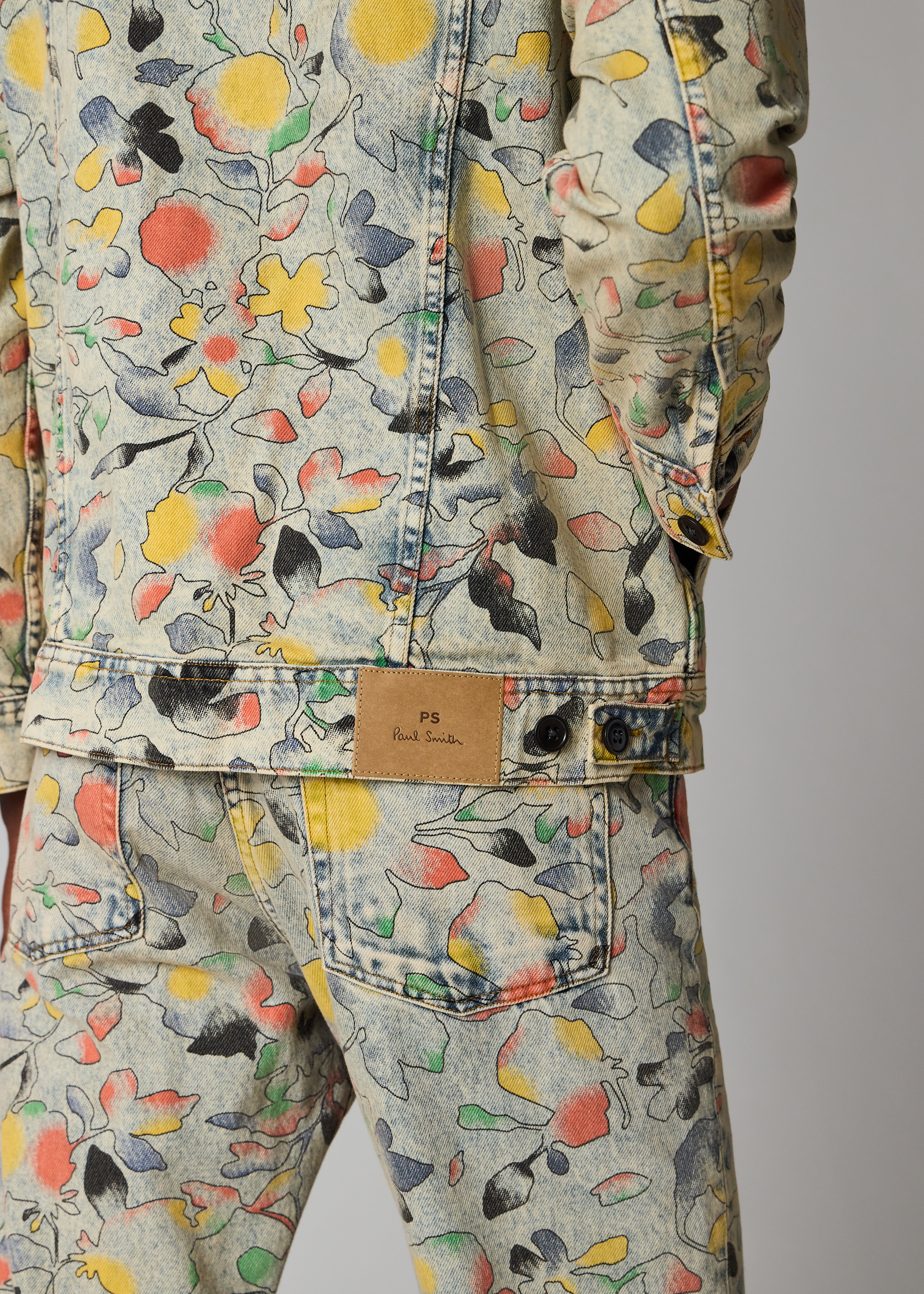 'Good Fortune Floral' Print Denim Jacket
