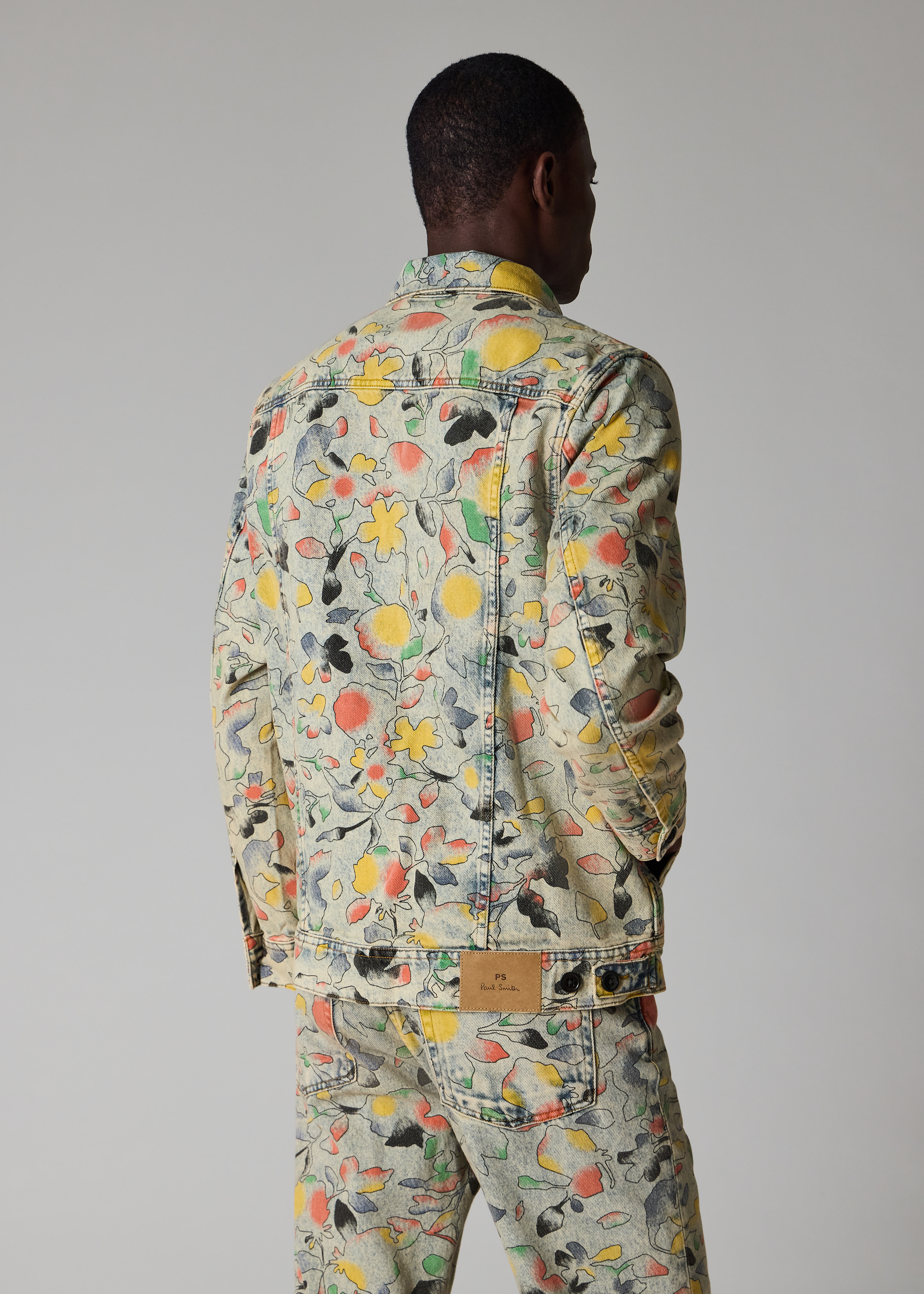 'Good Fortune Floral' Print Denim Jacket
