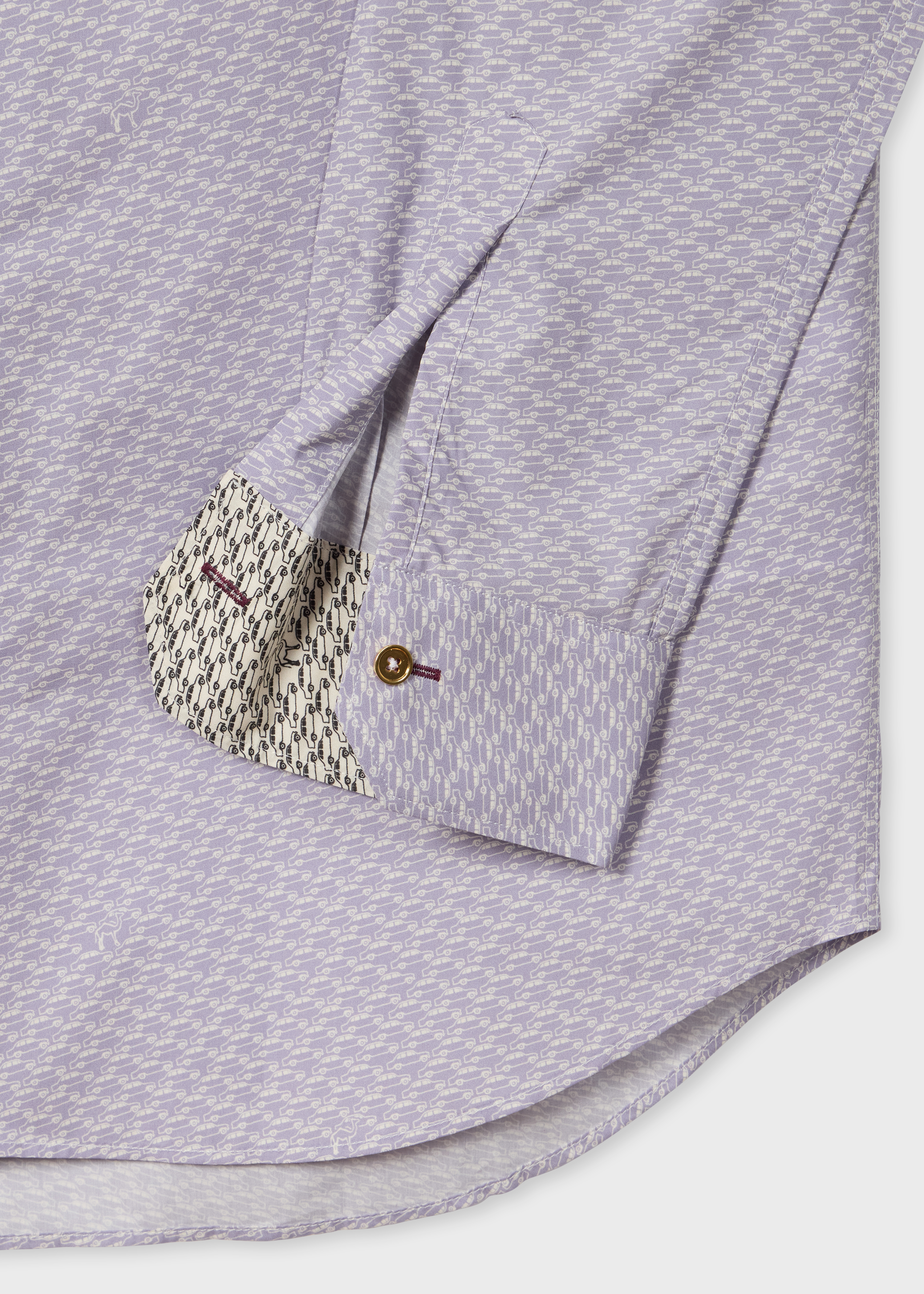 Tailored-Fit Lilac 'Cars and Camels' Shirt