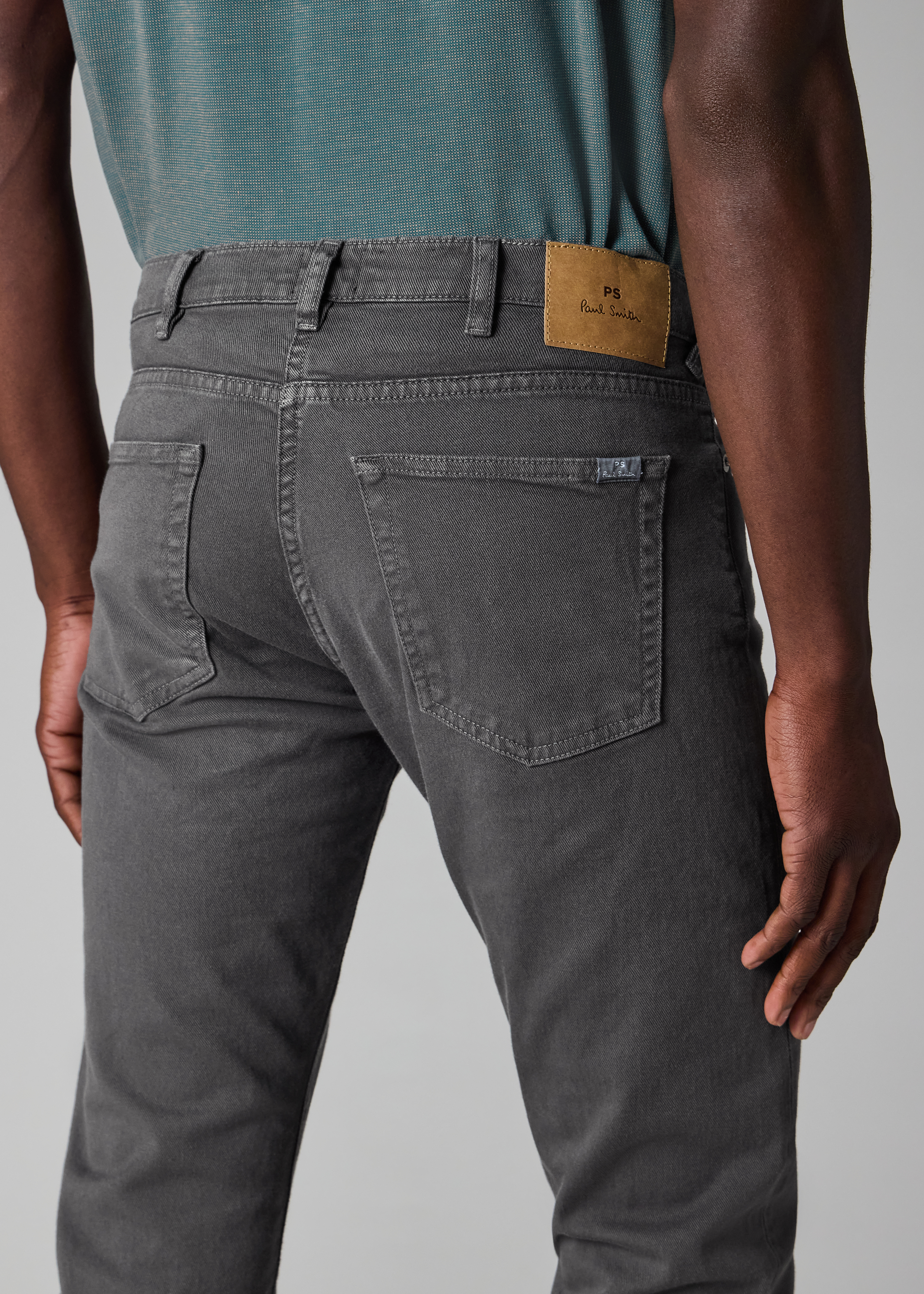 Tapered-Fit Grey Garment-Dyed Organic Cotton-Stretch Jeans