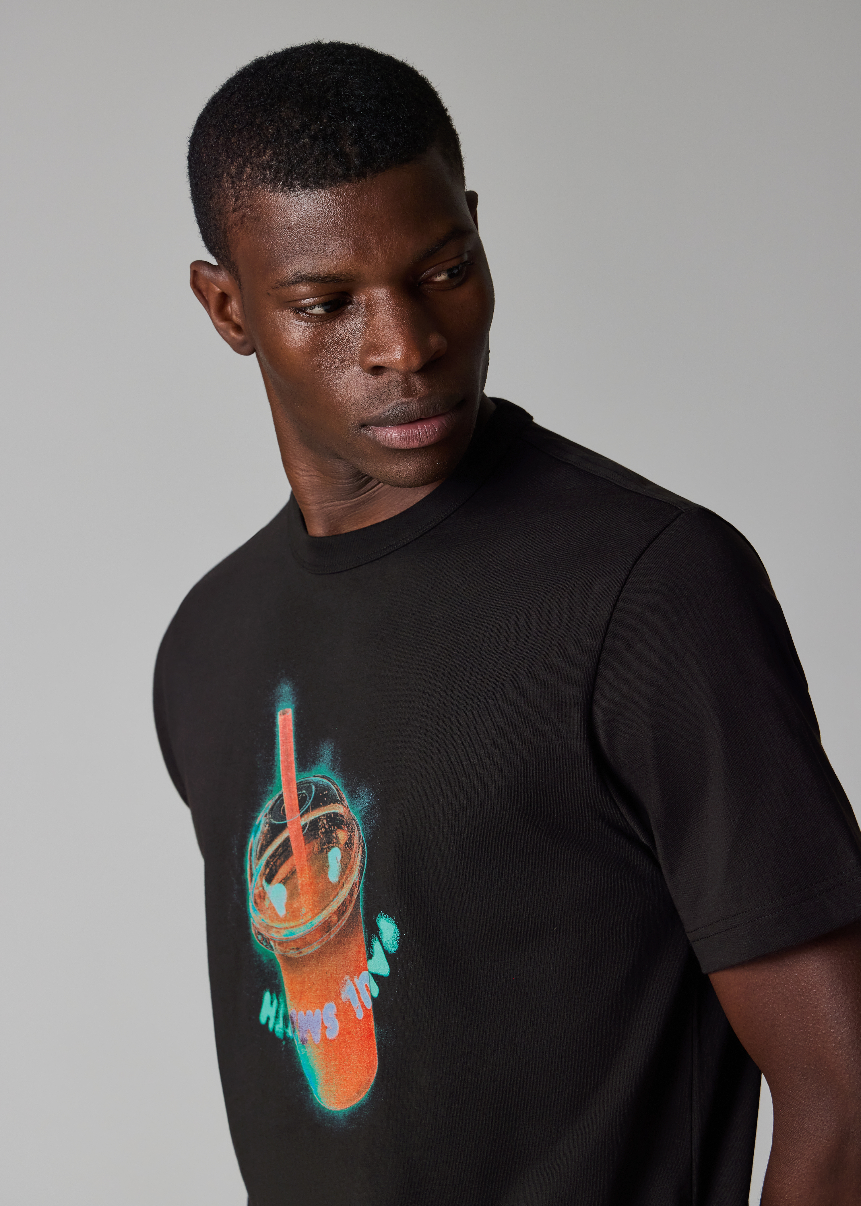 Black 'Sunbleached Snaps' Print T-Shirt