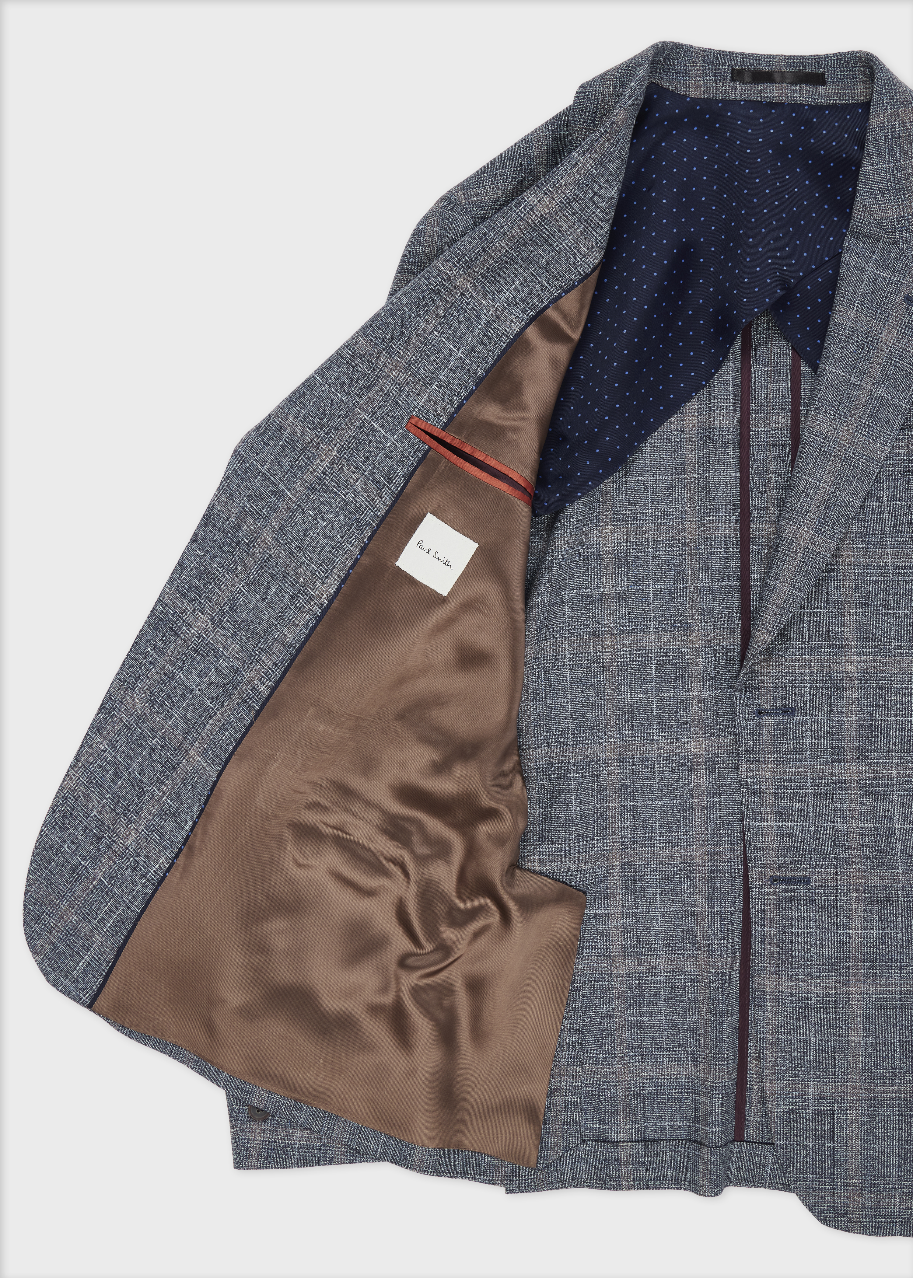 Blue Summertime Check Wool-Silk Blazer