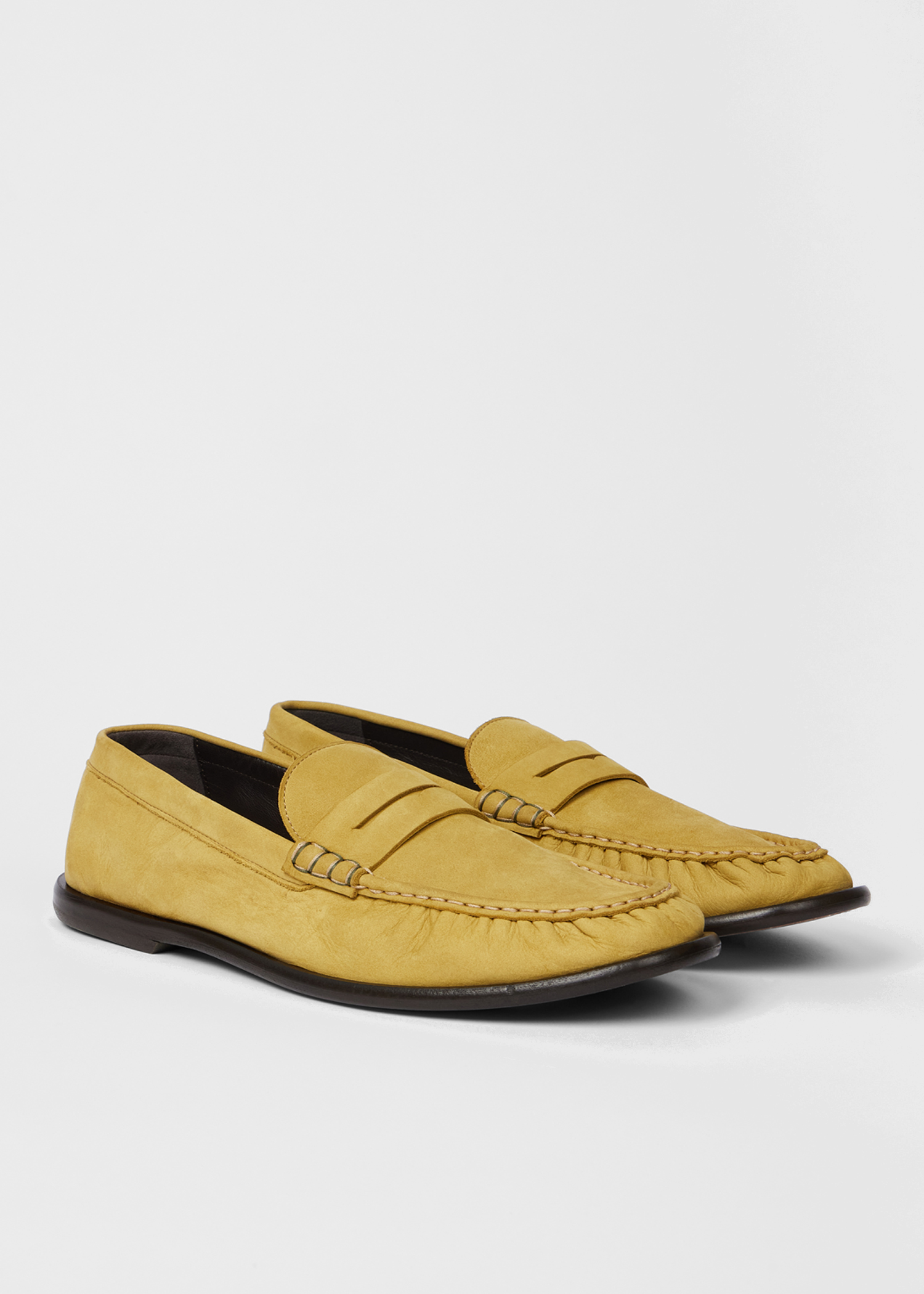 Lime Green 'Faron' Nubuck Leather Loafers