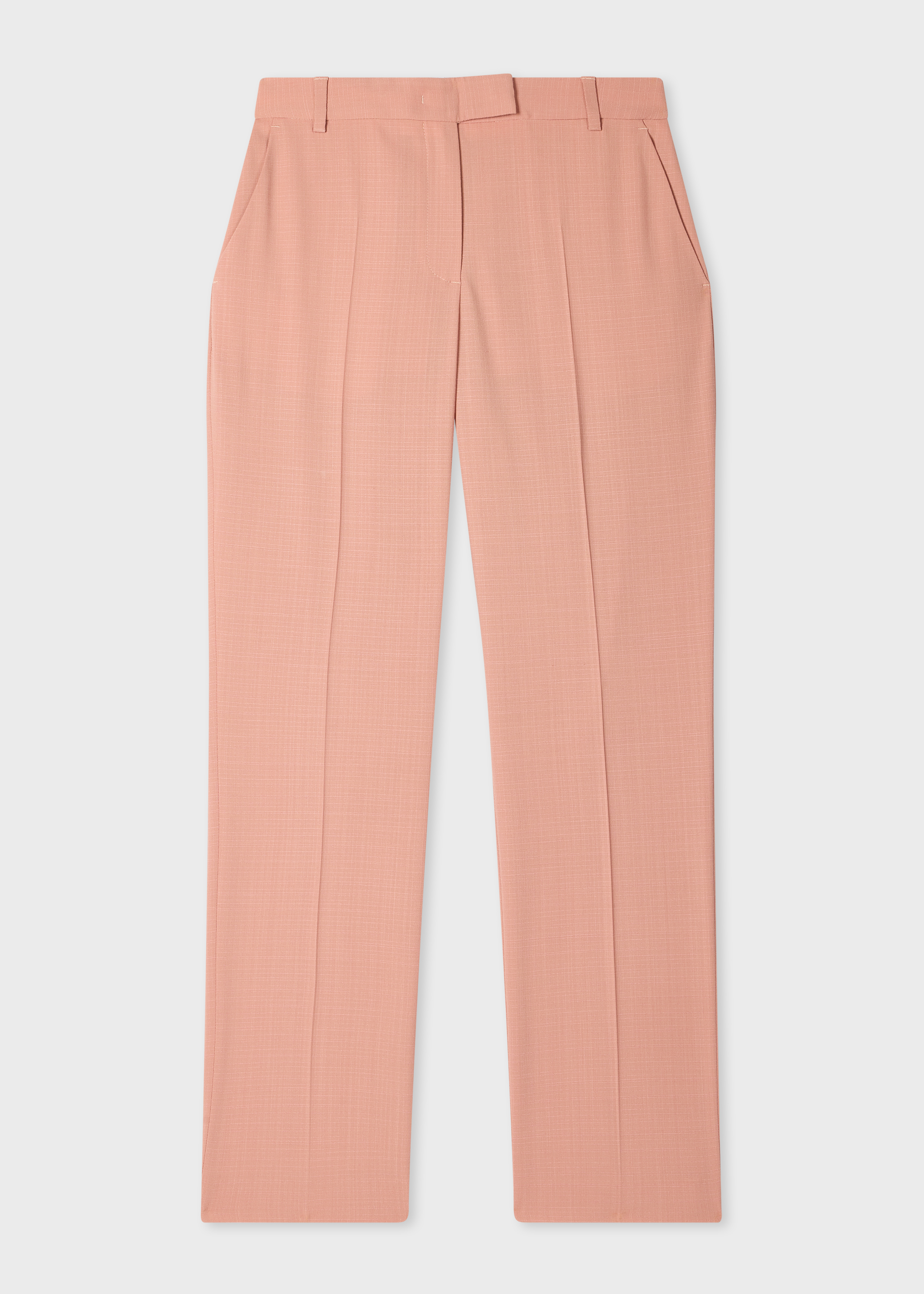 Women's Pink Slim-Fit Wool-Blend Trousers