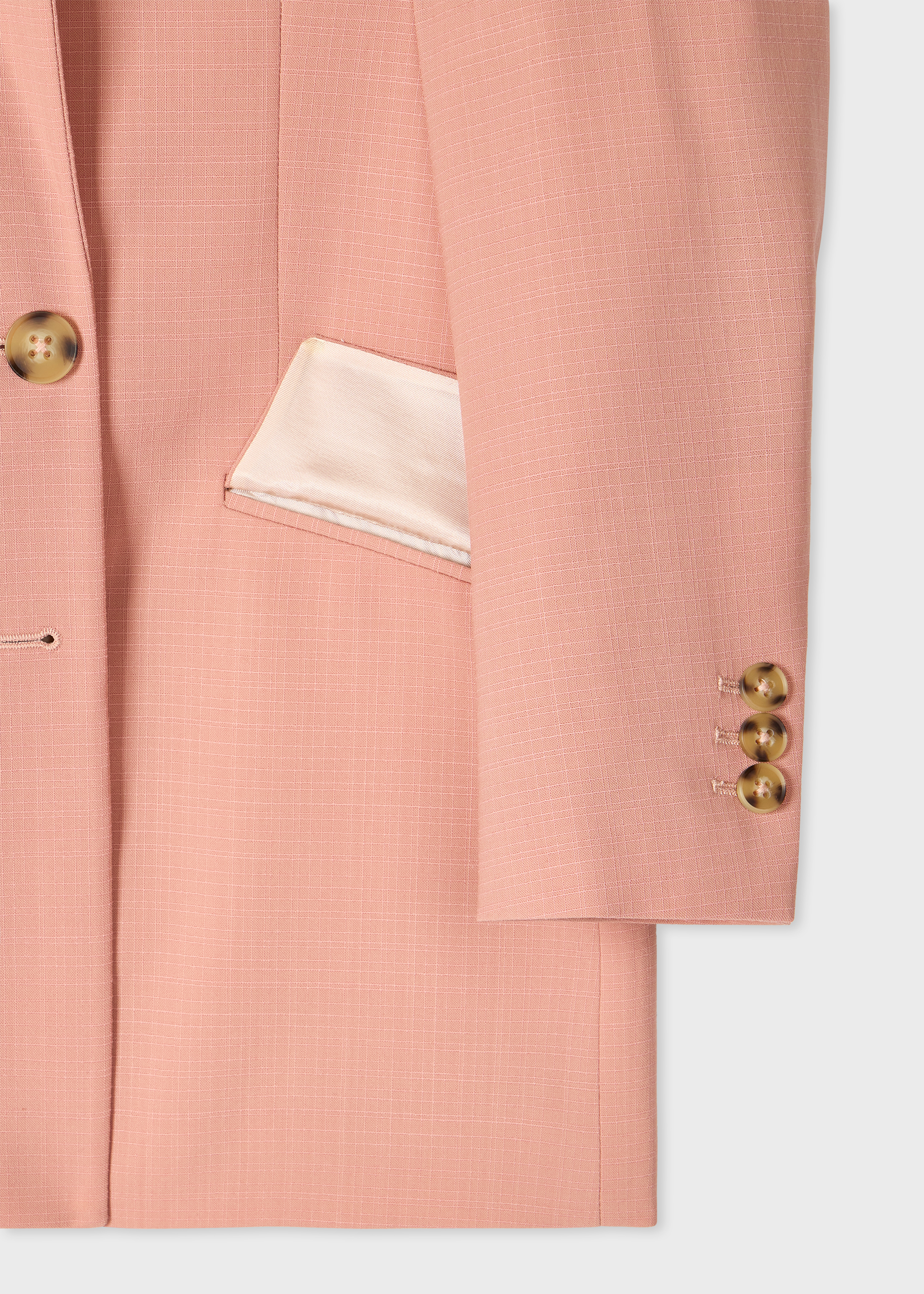 Women's Pink Cotton-Blend Double Breasted Blazer