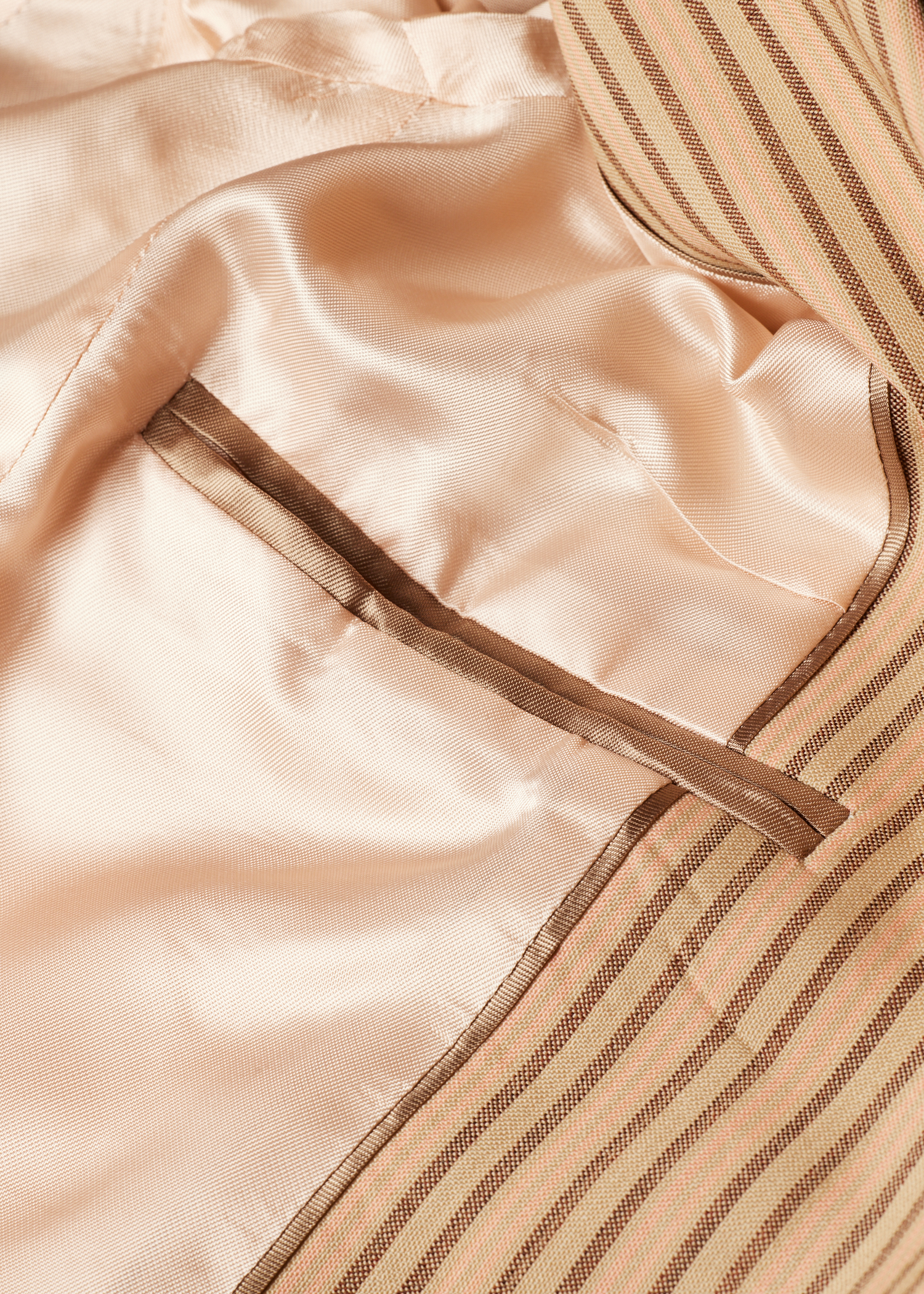 Women's Sand Brown Stripe Wool Blazer
