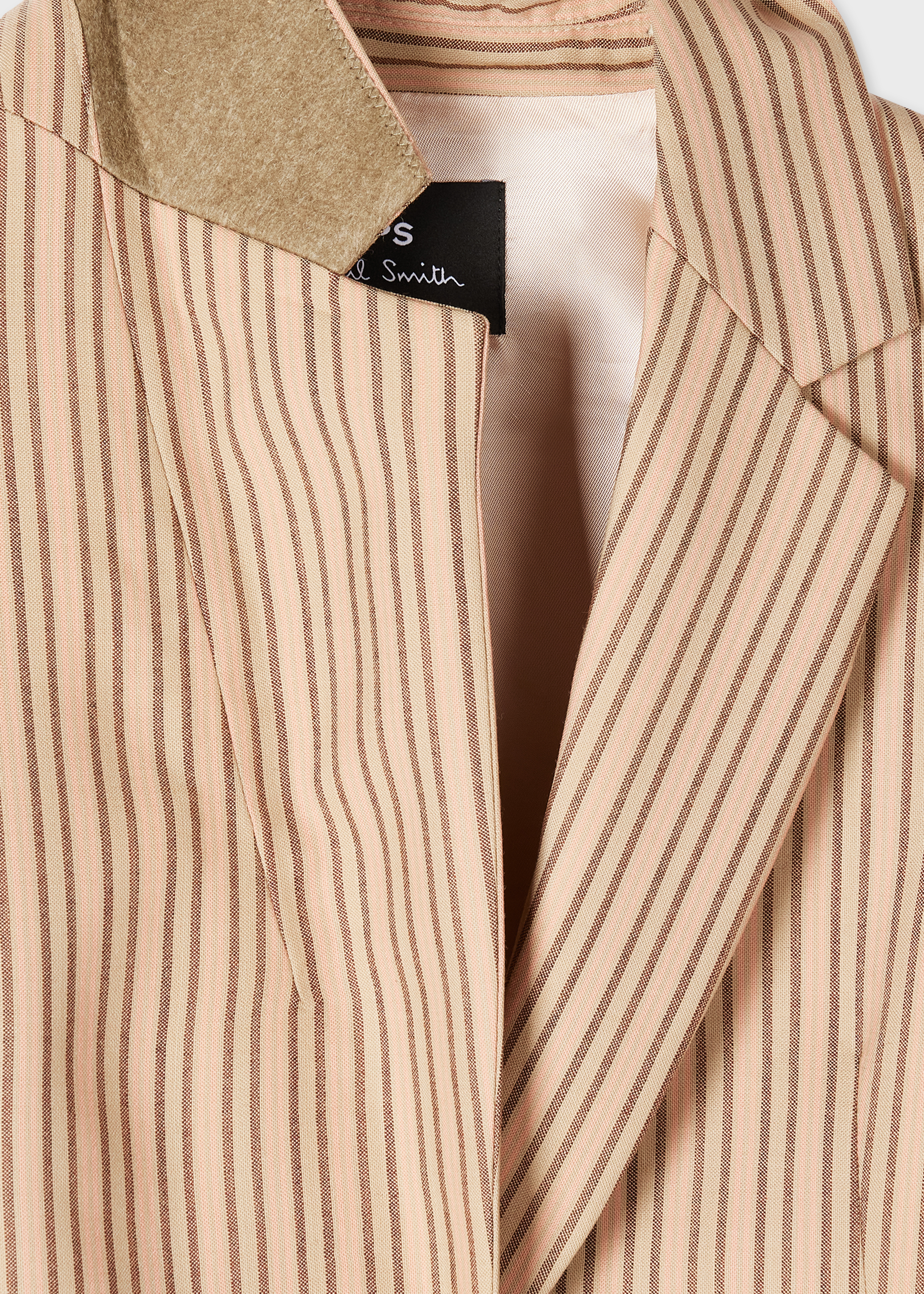 Women's Sand Brown Stripe Wool Blazer