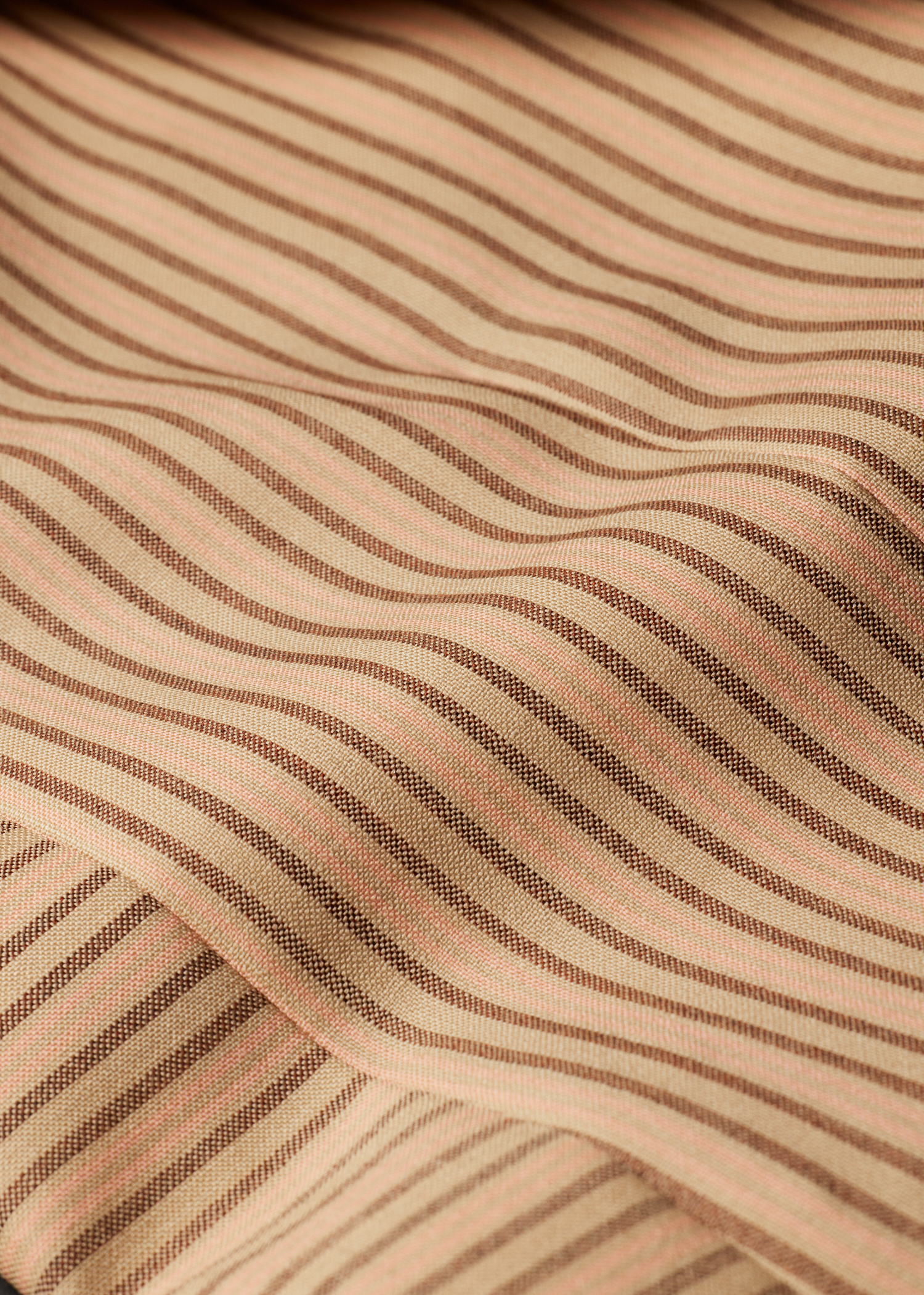 Women's Sand Brown Stripe Wool Blazer