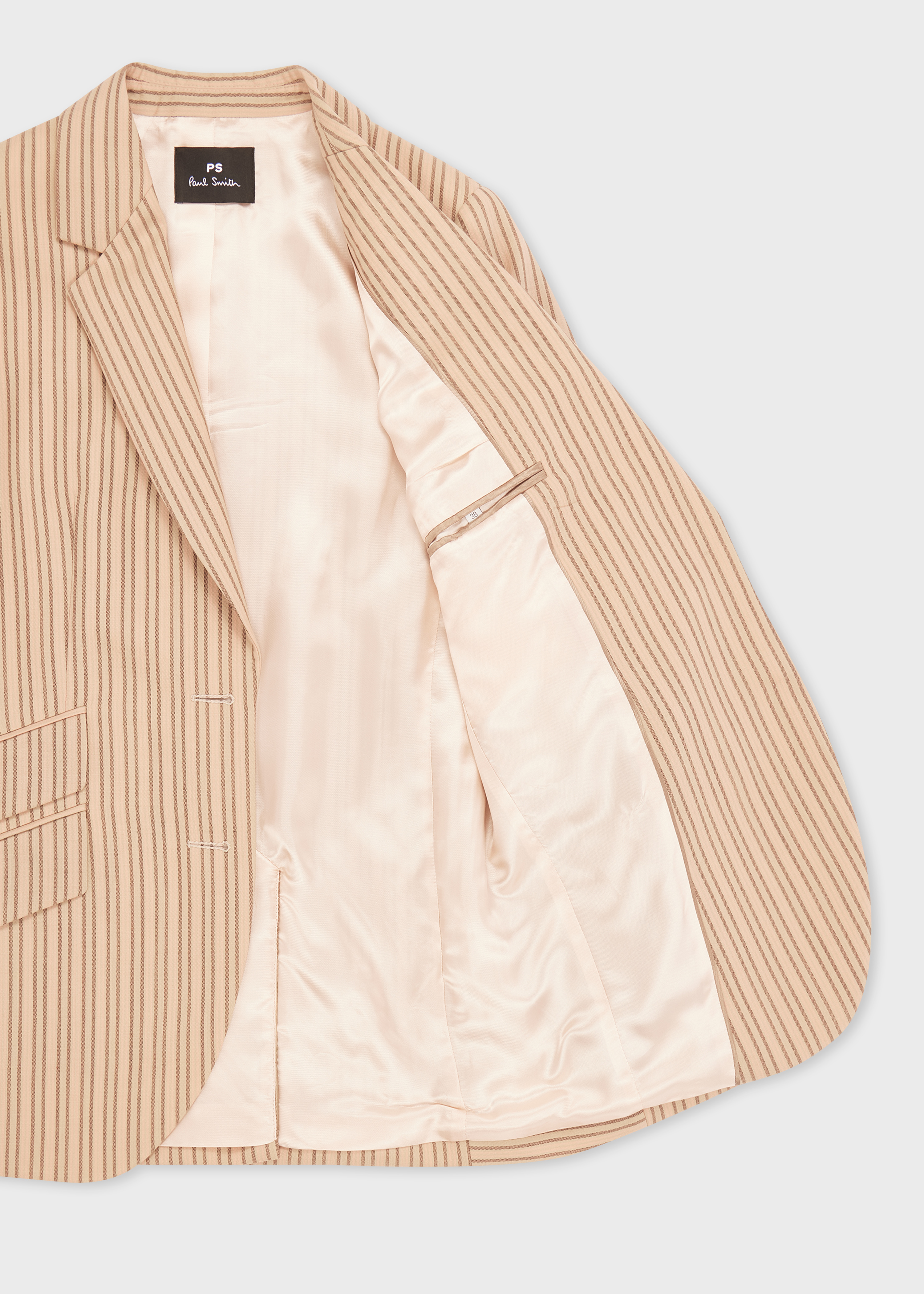 Women's Sand Brown Stripe Wool Blazer