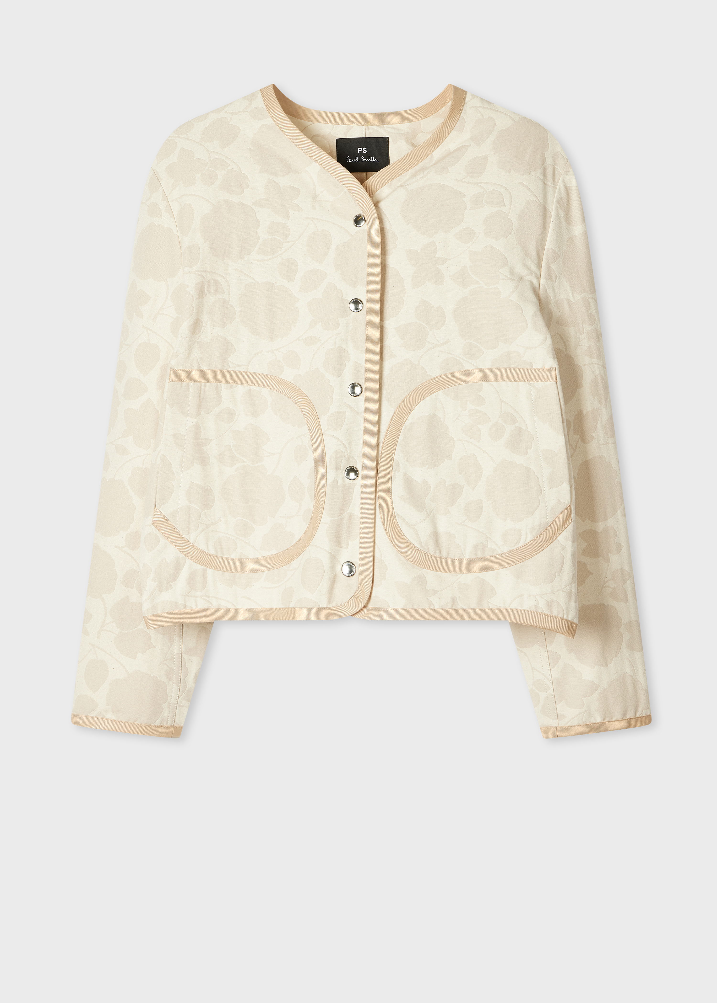 Women's Cream Floral Jacquard Jacket