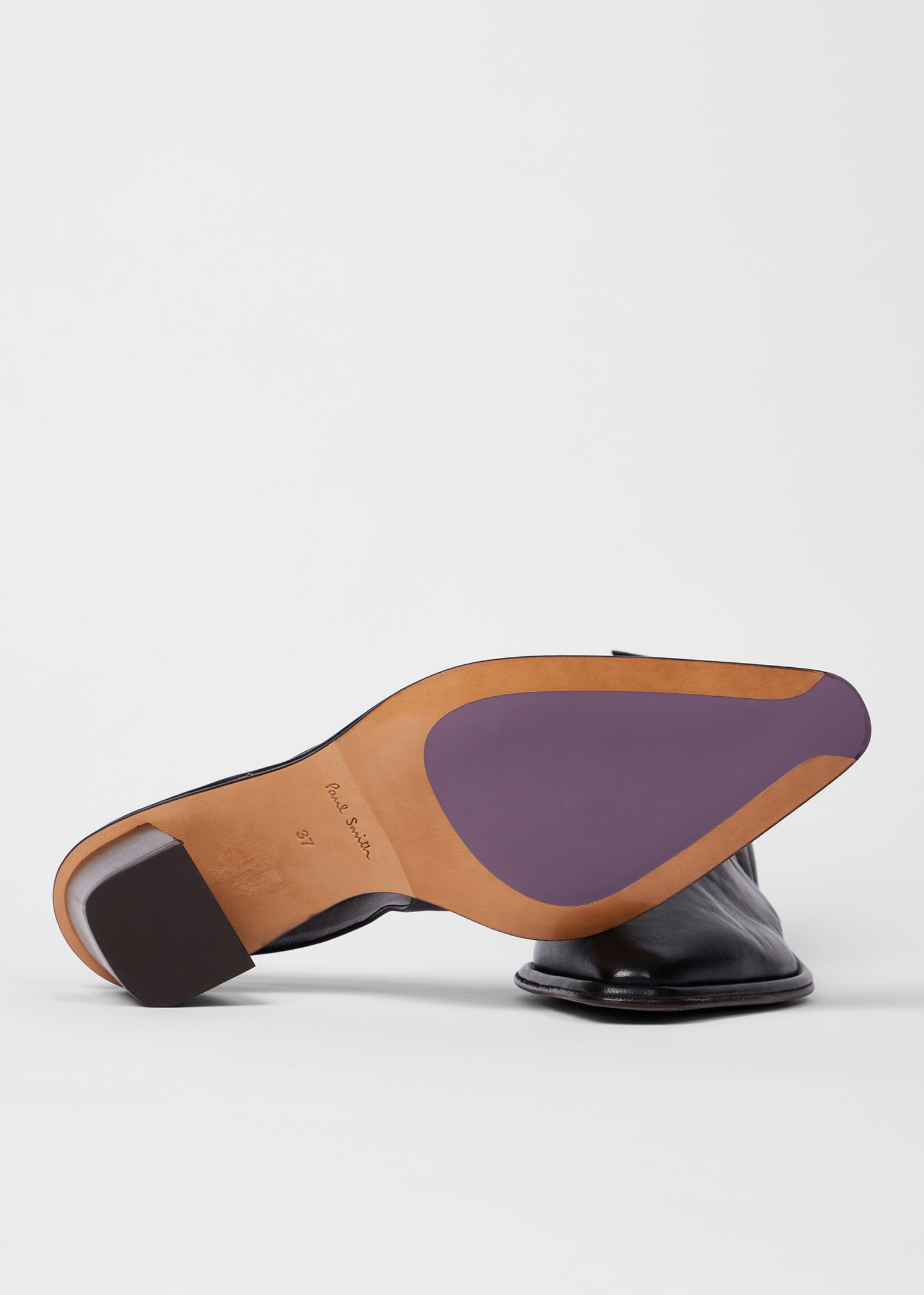 Women's Black 'Clareen' Leather Sling Back Heels