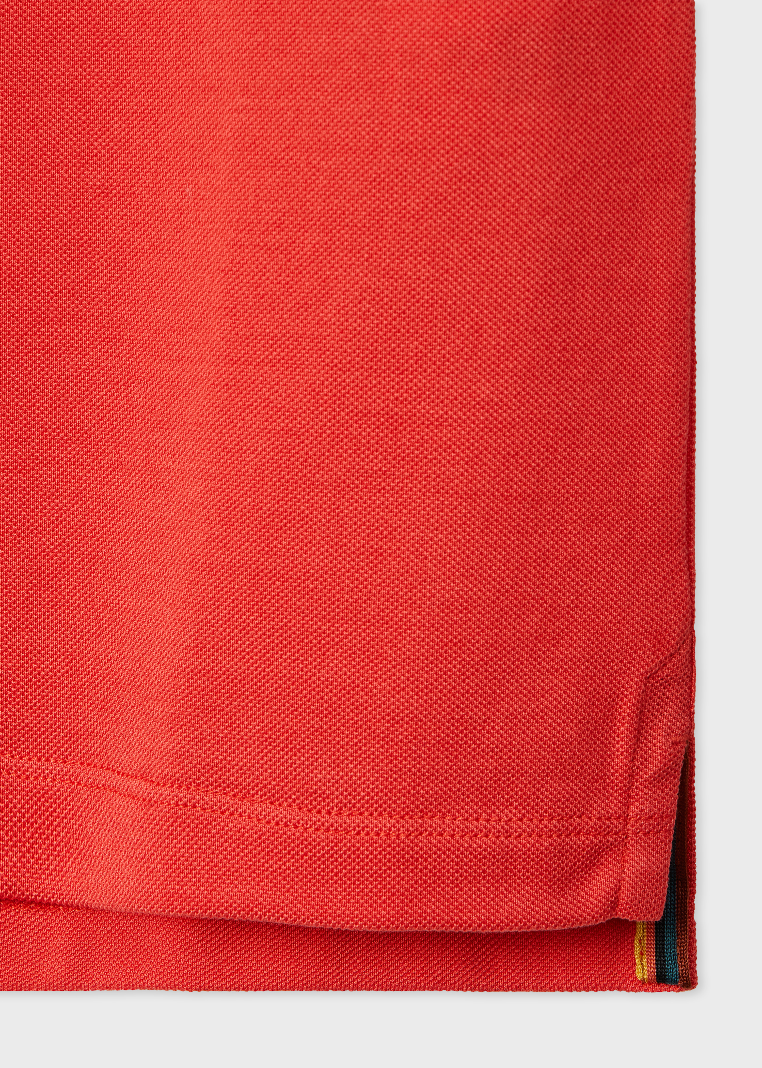 Coral Pink 'Artist Stripe' Placket Polo Shirt